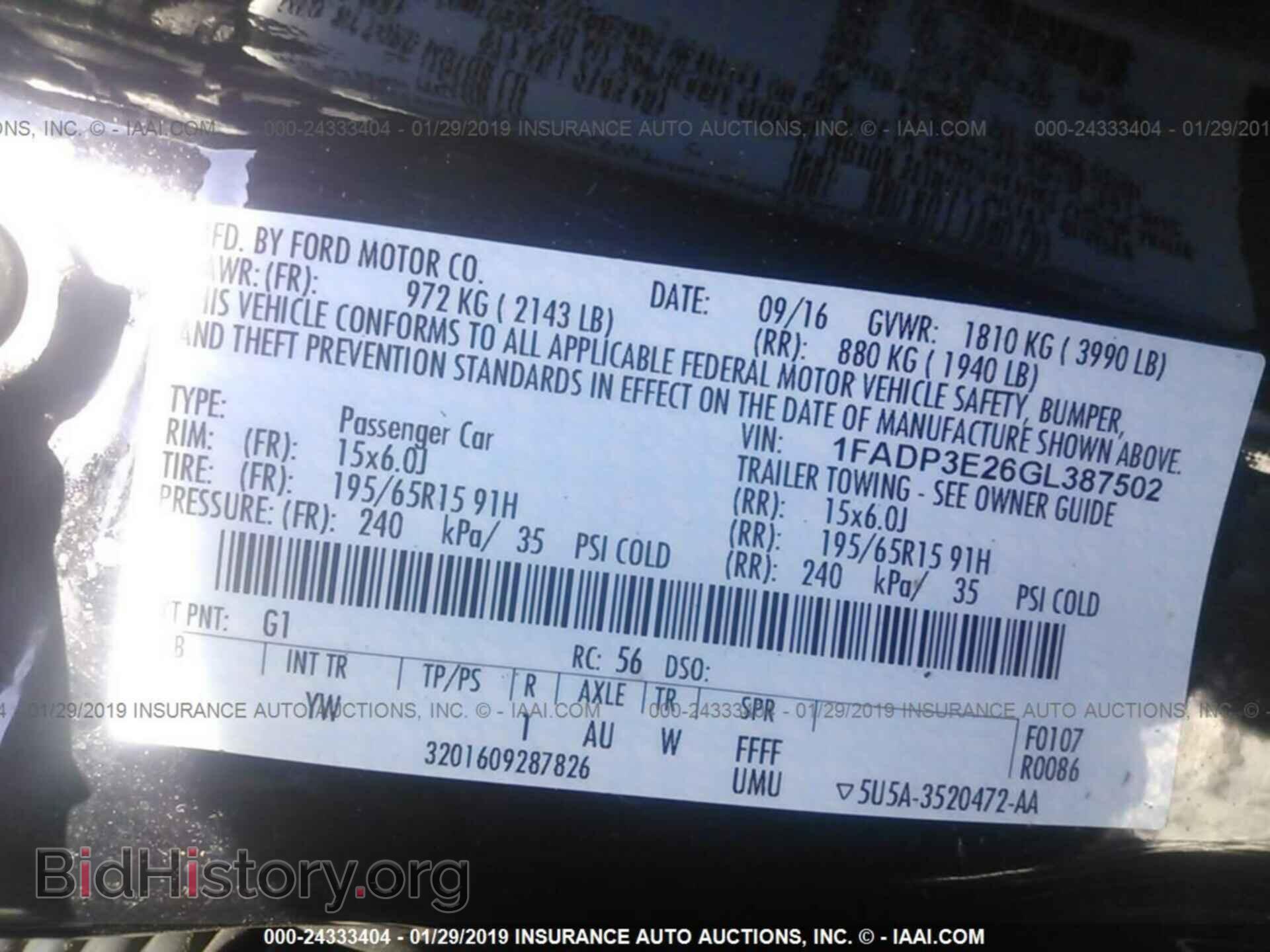 2016 FORD FOCUS - VIN: 1FADP3E26GL387502 - Photo 9