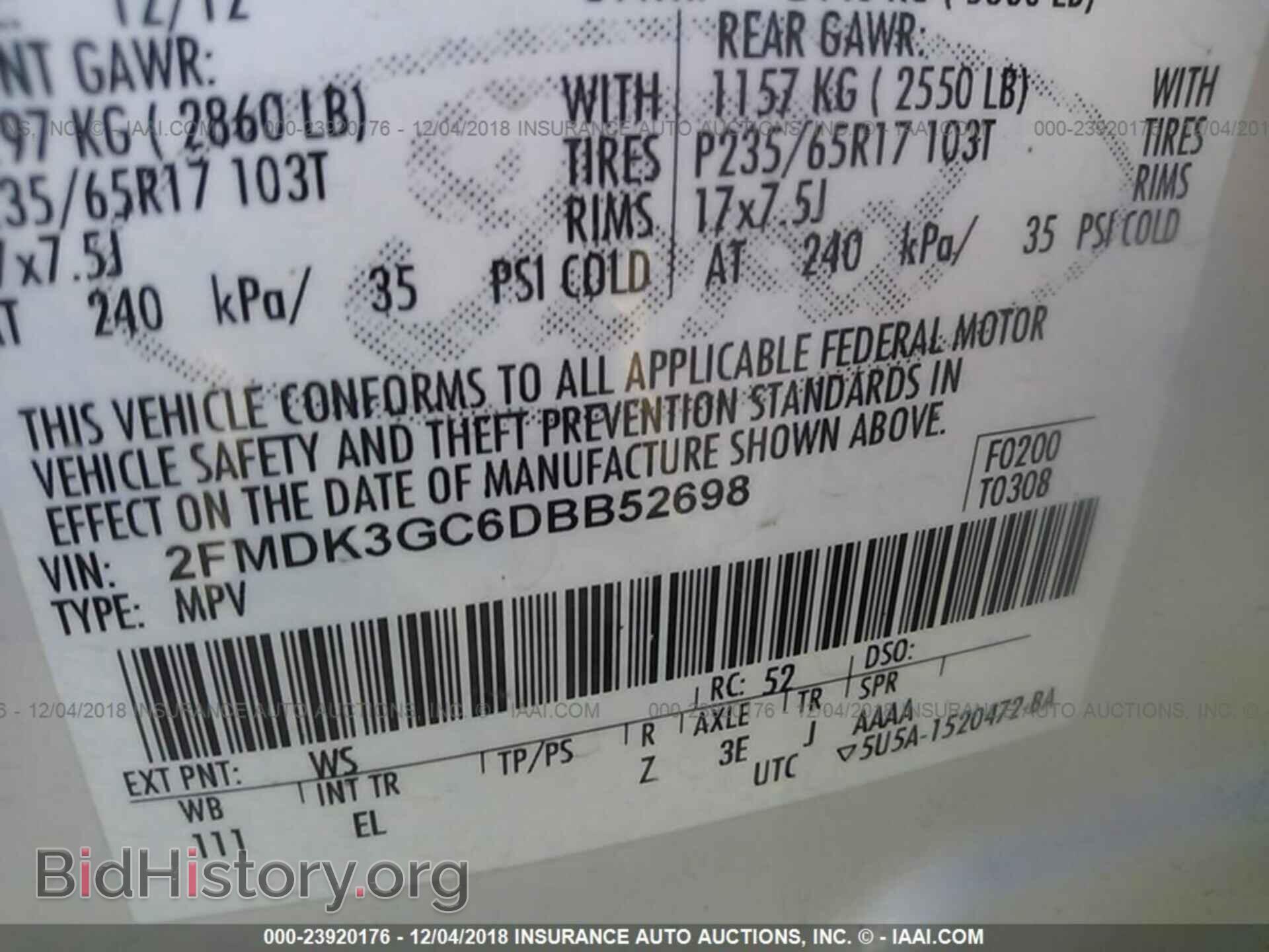 2013 FORD EDGE - VIN: 2FMDK3GC6DBB52698 - Фото 9