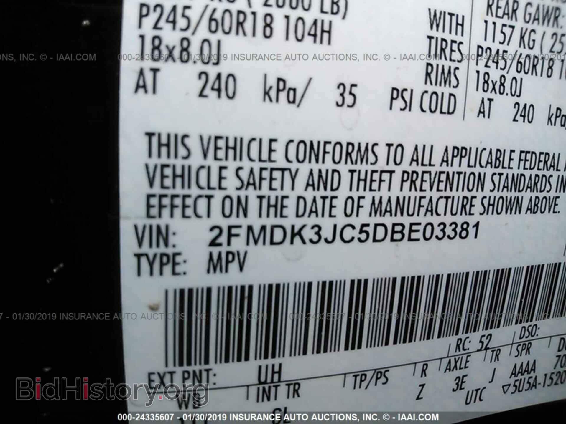 2013 FORD EDGE - VIN: 2FMDK3JC5DBE03381 - Фото 9