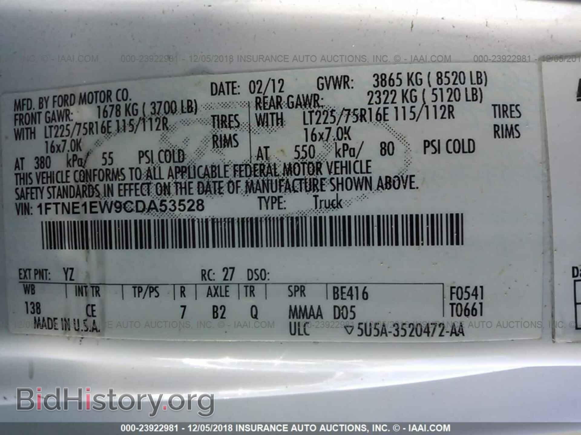 2012 FORD ECONOLINE - VIN: 1FTNE1EW9CDA53528 - Photo 9