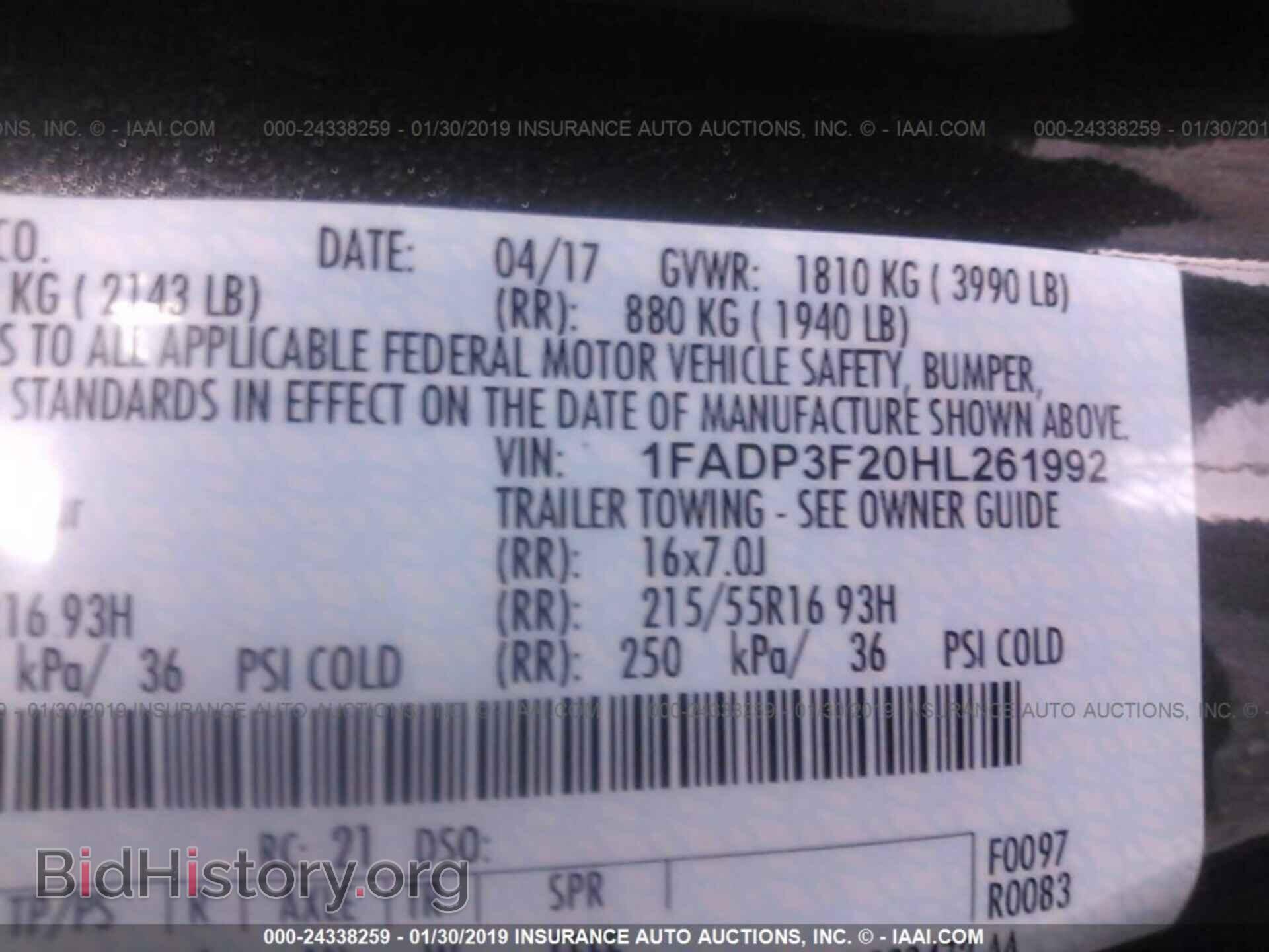 2017 FORD FOCUS - VIN: 1FADP3F20HL261992 - Photo 9