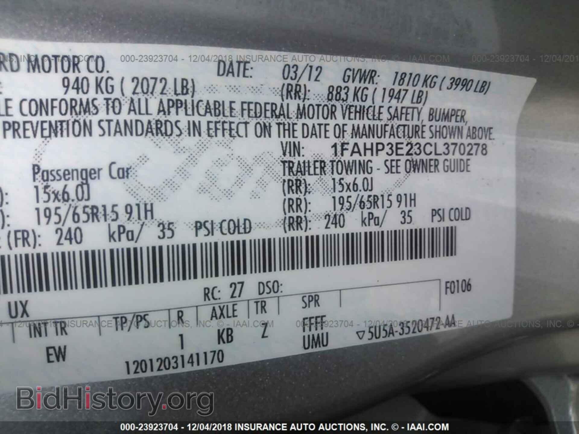 2012 FORD FOCUS - VIN: 1FAHP3E23CL370278 - Photo 9
