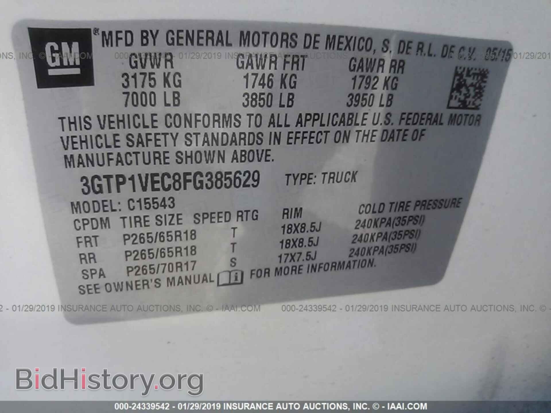 2015 GMC SIERRA - VIN: 3GTP1VEC8FG385629 - Photo 9