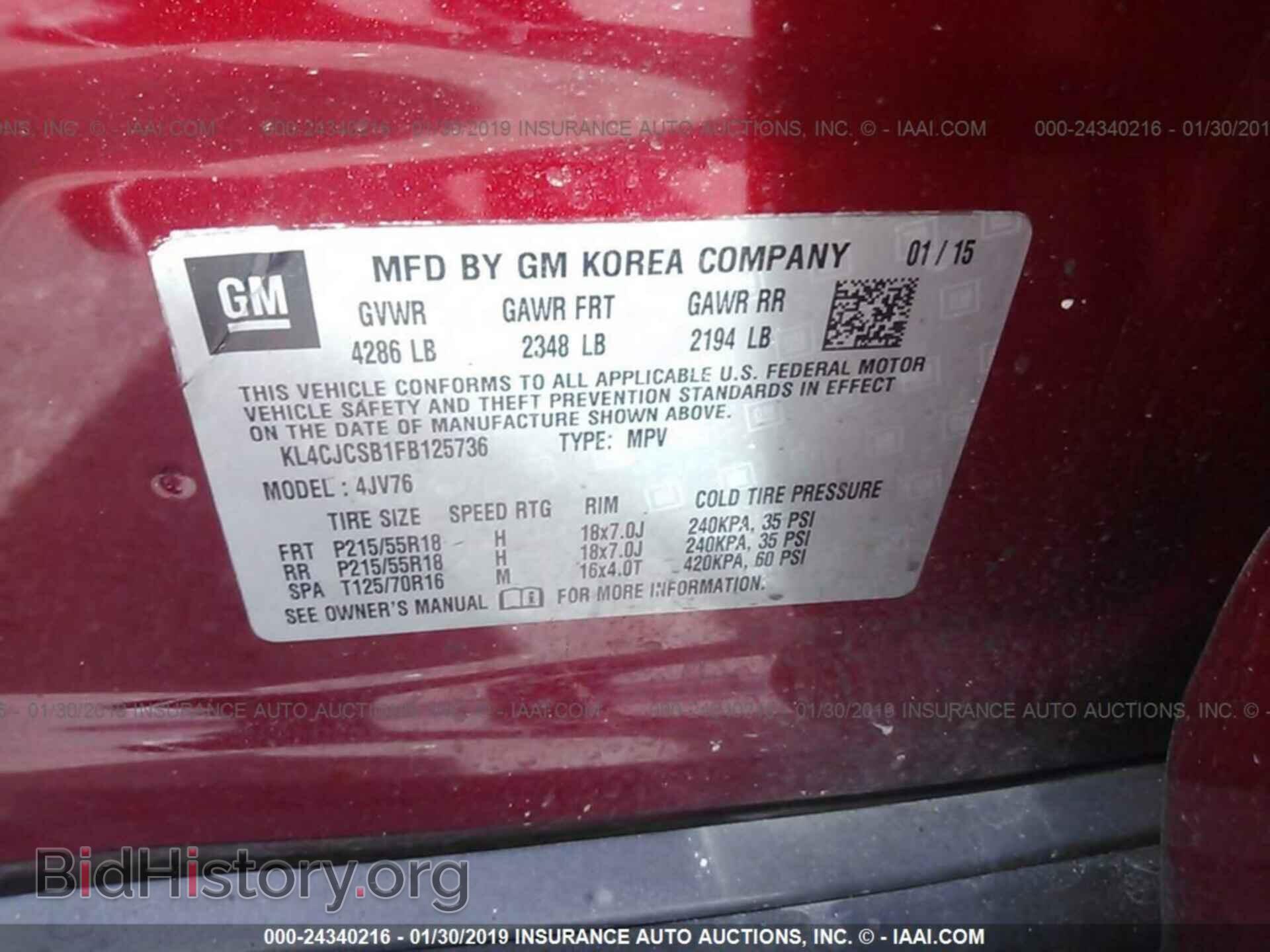 2015 BUICK ENCORE - VIN: KL4CJCSB1FB125736 - Photo 9