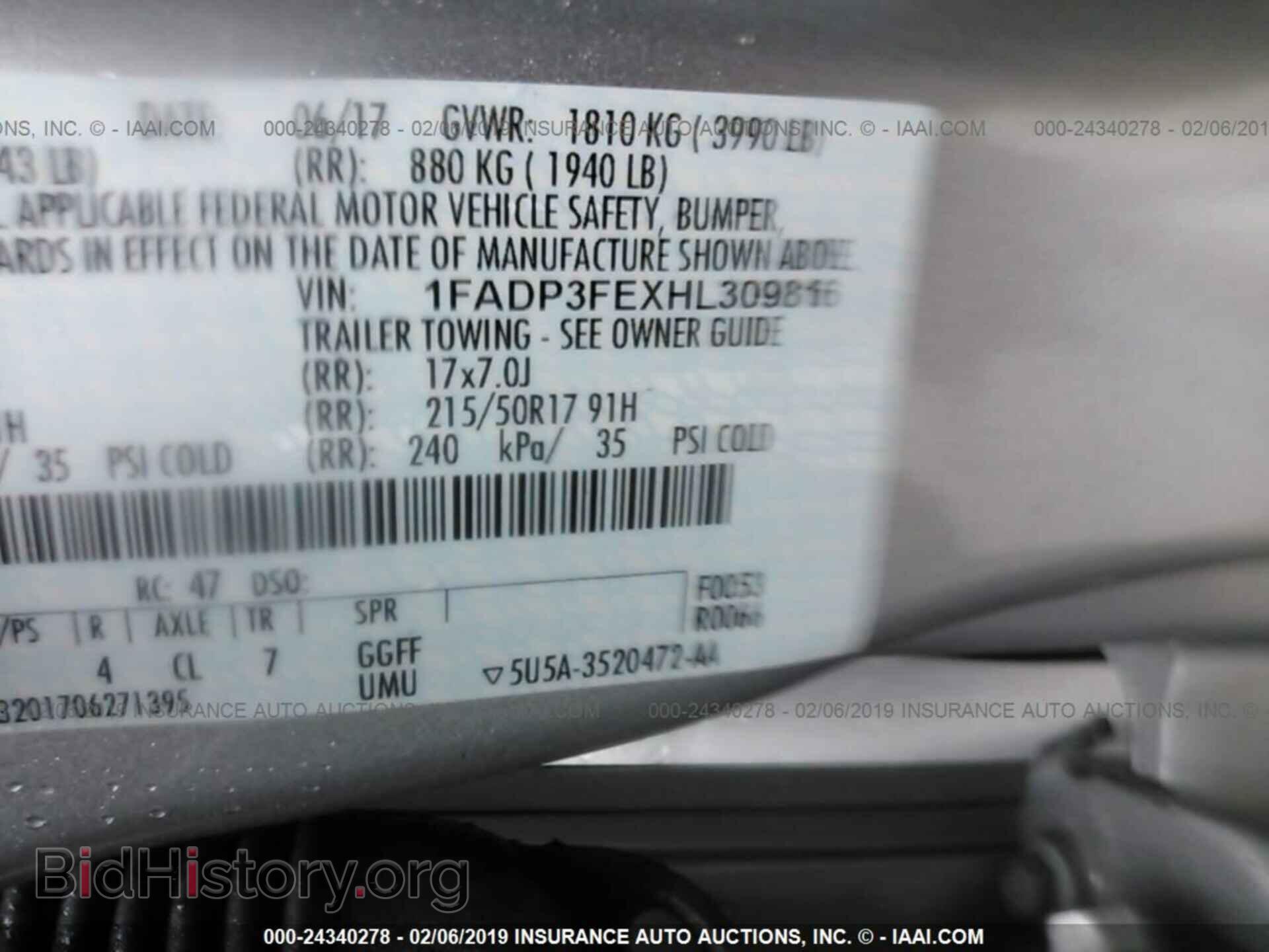 2017 FORD FOCUS - VIN: 1FADP3FEXHL309816 - Photo 9