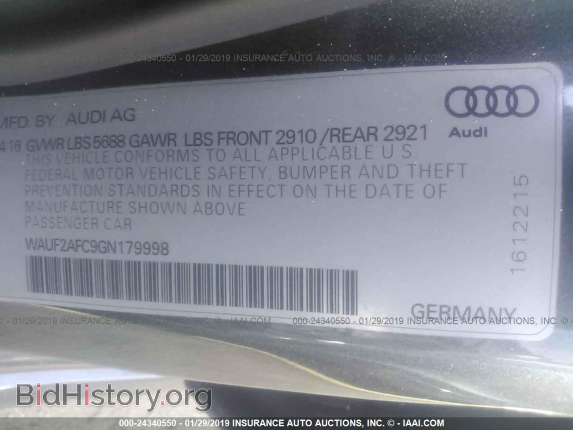 2016 AUDI S6 - VIN: WAUF2AFC9GN179998 - Photo 9