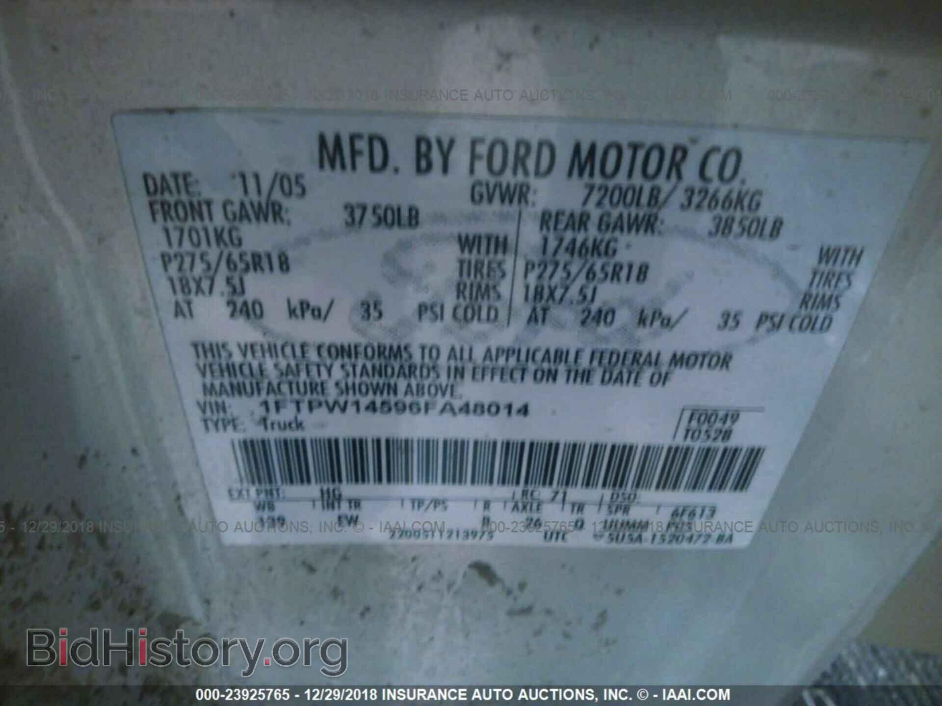 2006 FORD F150 - VIN: 1FTPW14596FA48014 - Photo 9