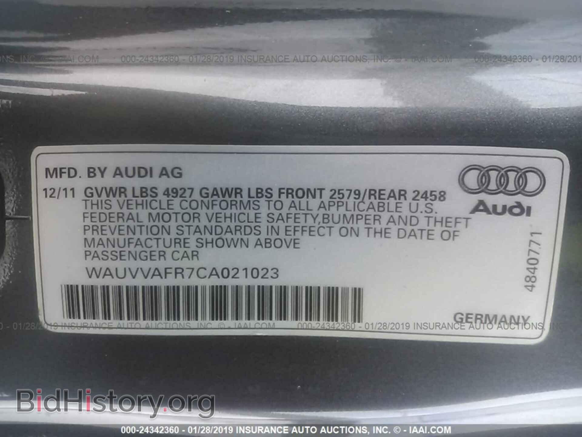 2012 AUDI S5 - VIN: WAUVVAFR7CA021023 - Photo 9