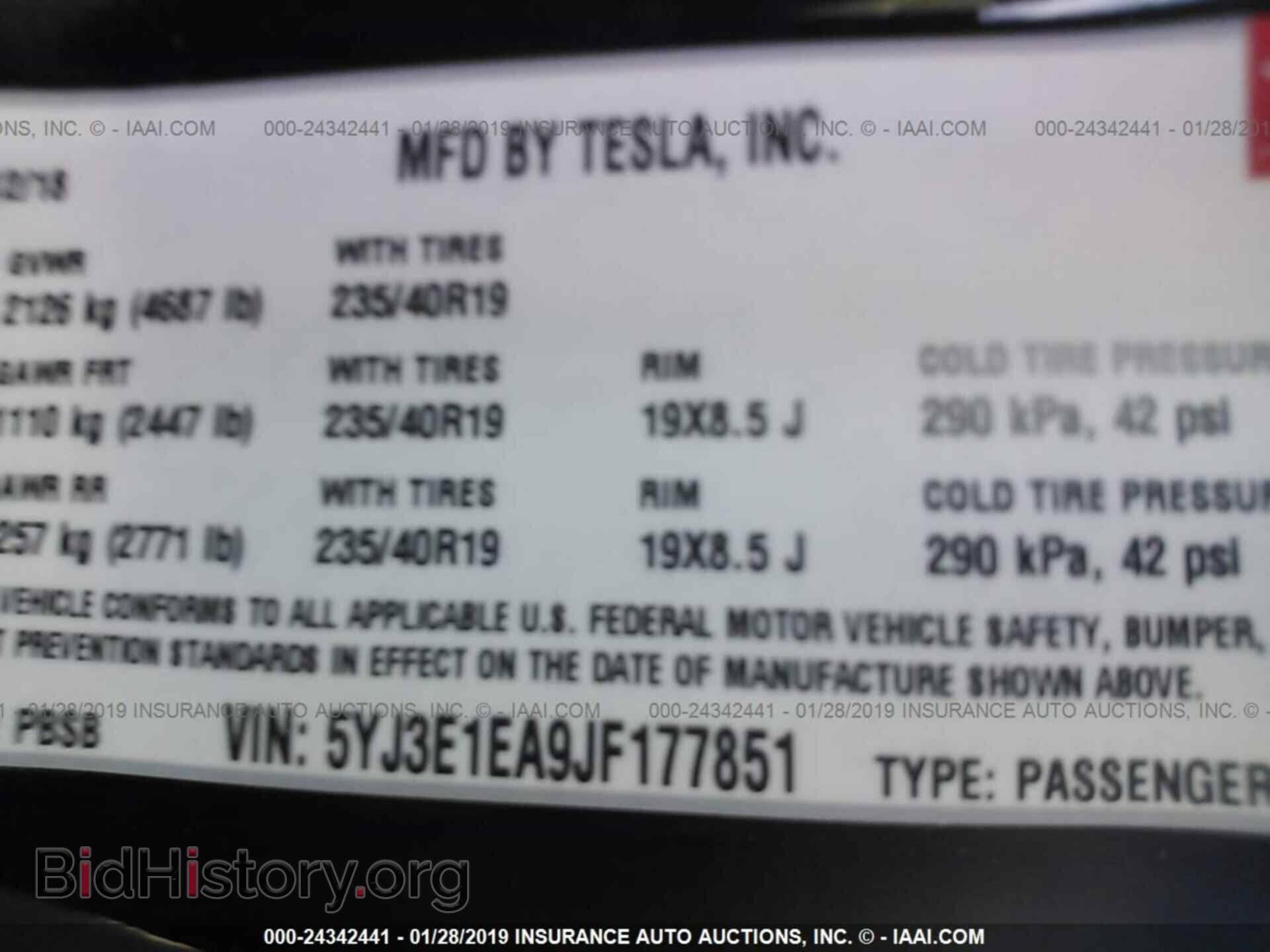 2018 TESLA MODEL 3 - VIN: 5YJ3E1EA9JF177851 - Photo 9