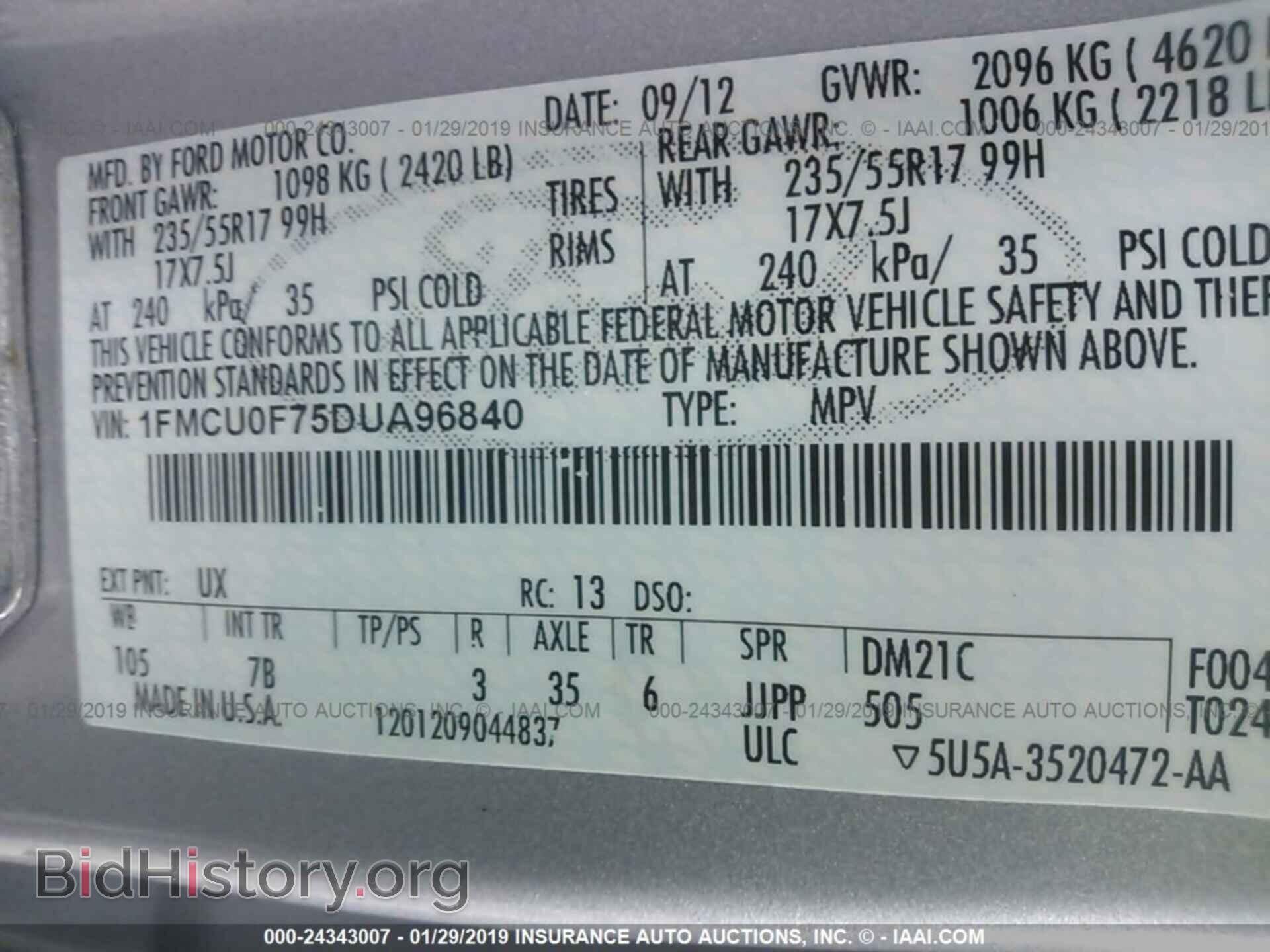 2013 FORD ESCAPE - VIN: 1FMCU0F75DUA96840 - Photo 9