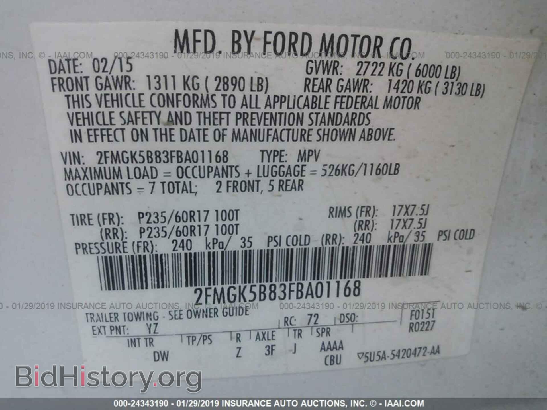 2015 FORD FLEX - VIN: 2FMGK5B83FBA01168 - Photo 9