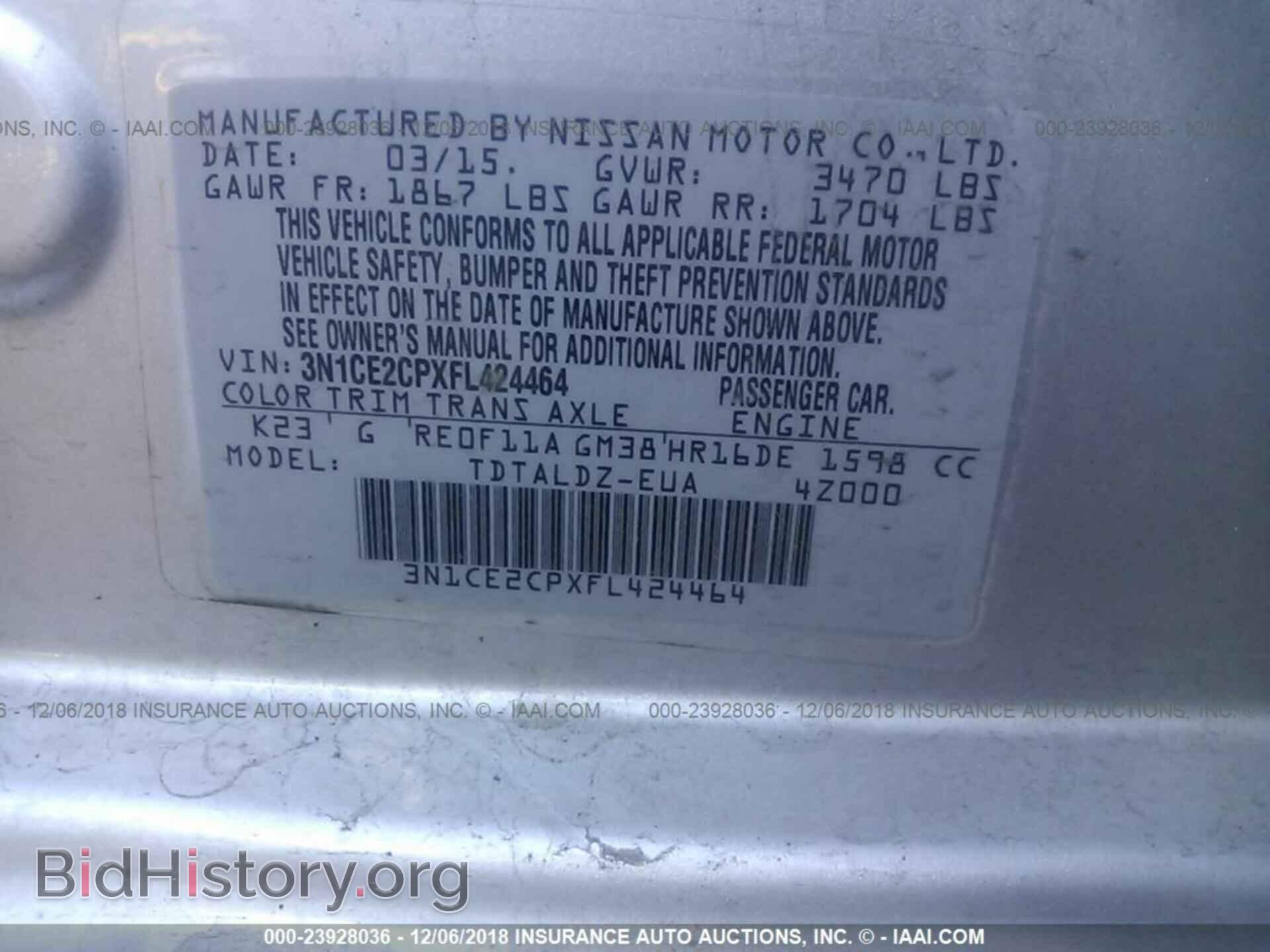 2015 NISSAN VERSA NOTE - VIN: 3N1CE2CPXFL424464 - Photo 9