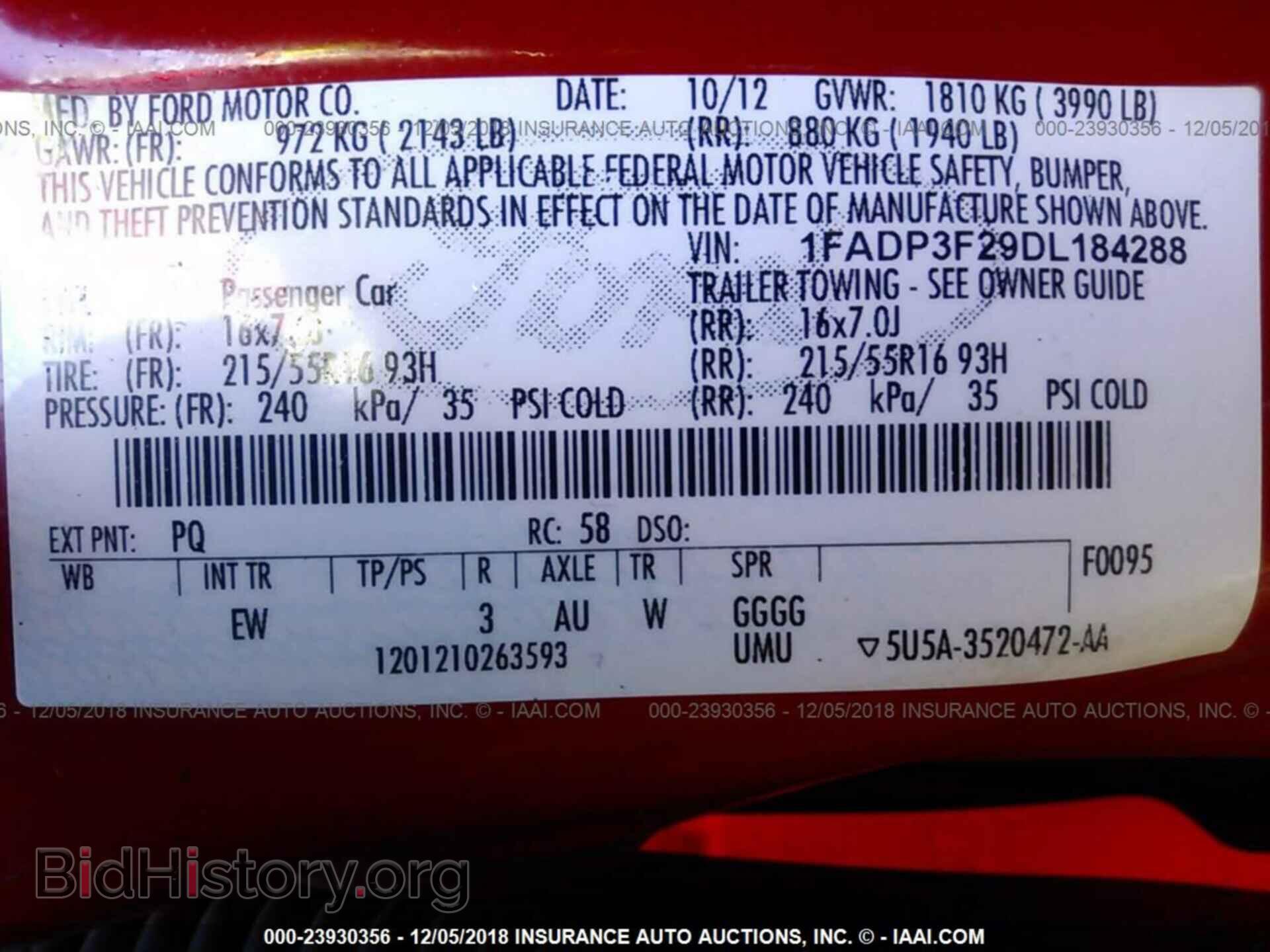 2013 FORD FOCUS - VIN: 1FADP3F29DL184288 - Photo 9