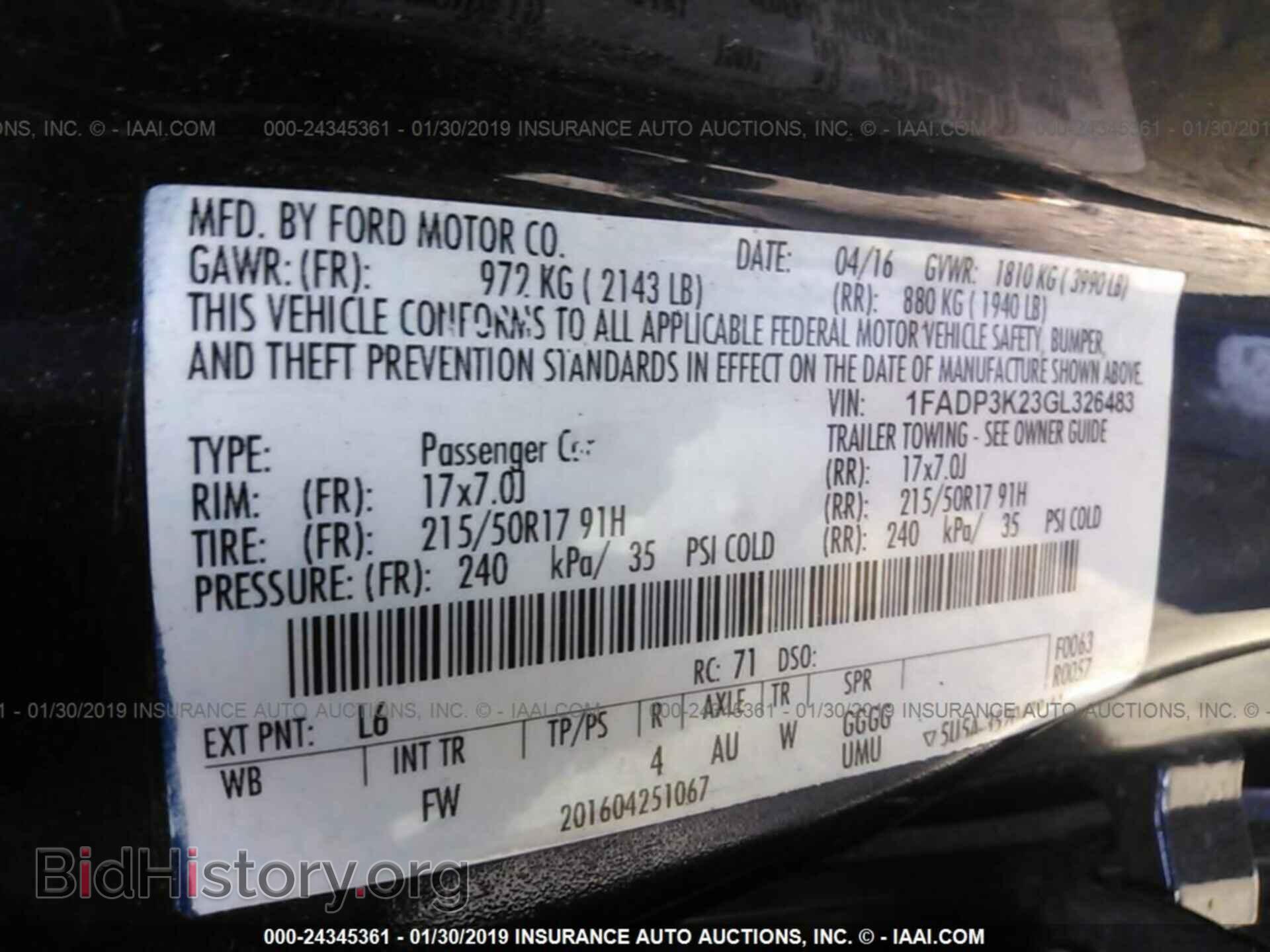 2016 FORD FOCUS - VIN: 1FADP3K23GL326483 - Фото 9
