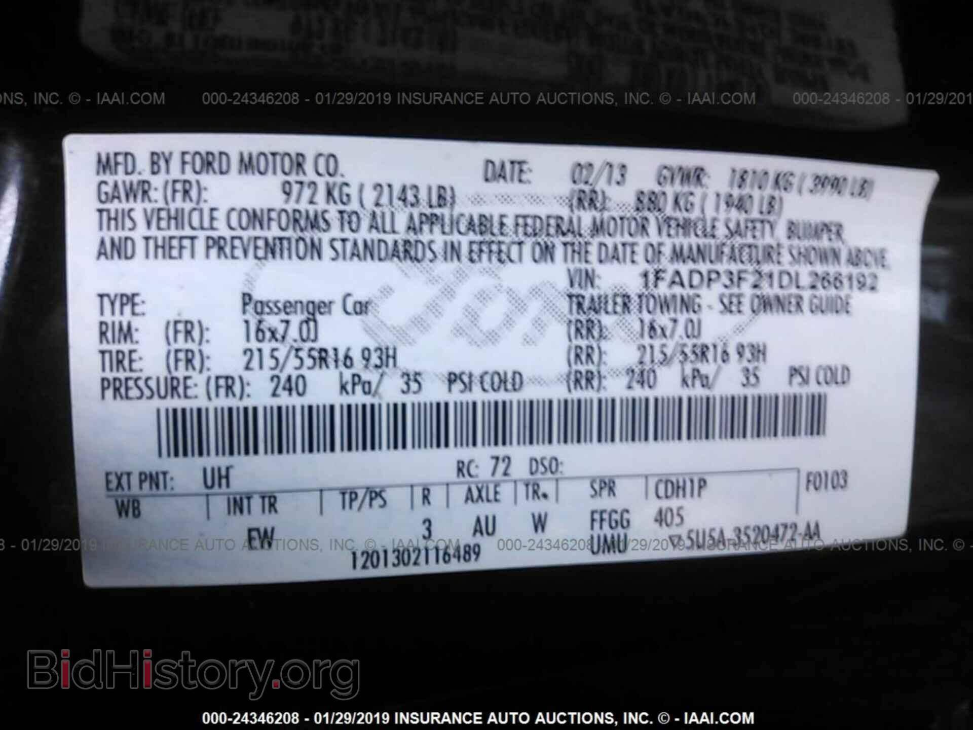 2013 FORD FOCUS - VIN: 1FADP3F21DL266192 - Фото 9