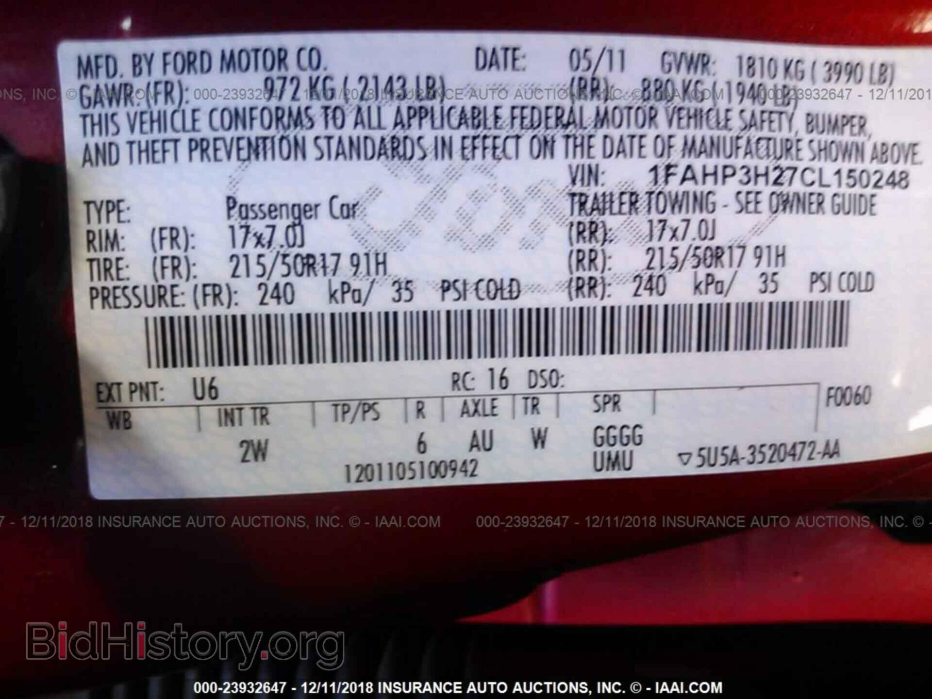 2012 FORD FOCUS - VIN: 1FAHP3H27CL150248 - Photo 9