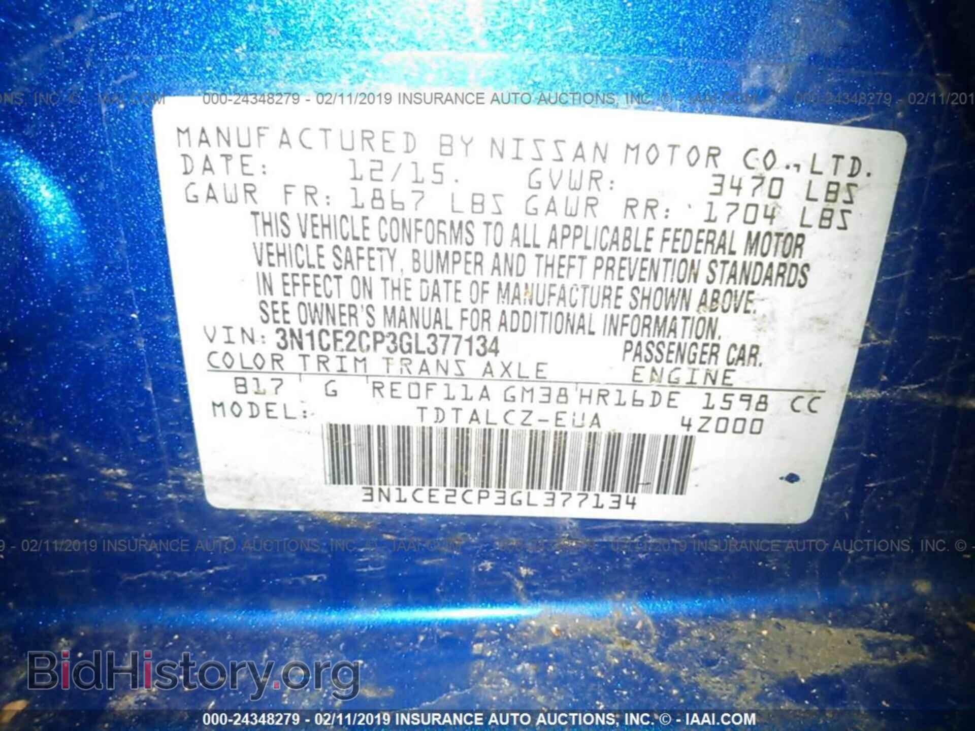 2016 NISSAN VERSA NOTE - VIN: 3N1CE2CP3GL377134 - Фото 9