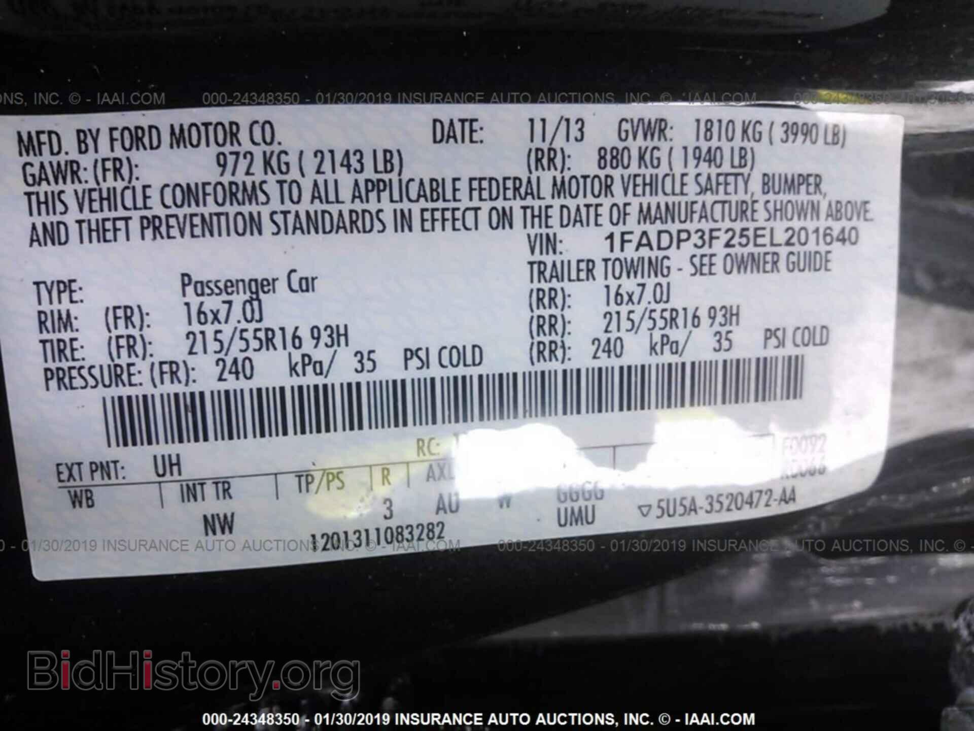 2014 FORD FOCUS - VIN: 1FADP3F25EL201640 - Фото 9