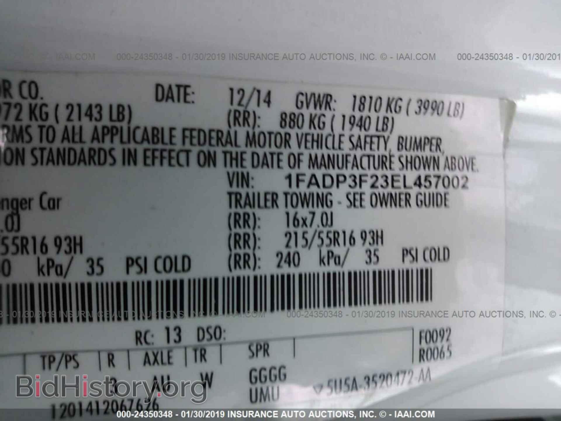 2014 FORD FOCUS - VIN: 1FADP3F23EL457002 - Photo 9