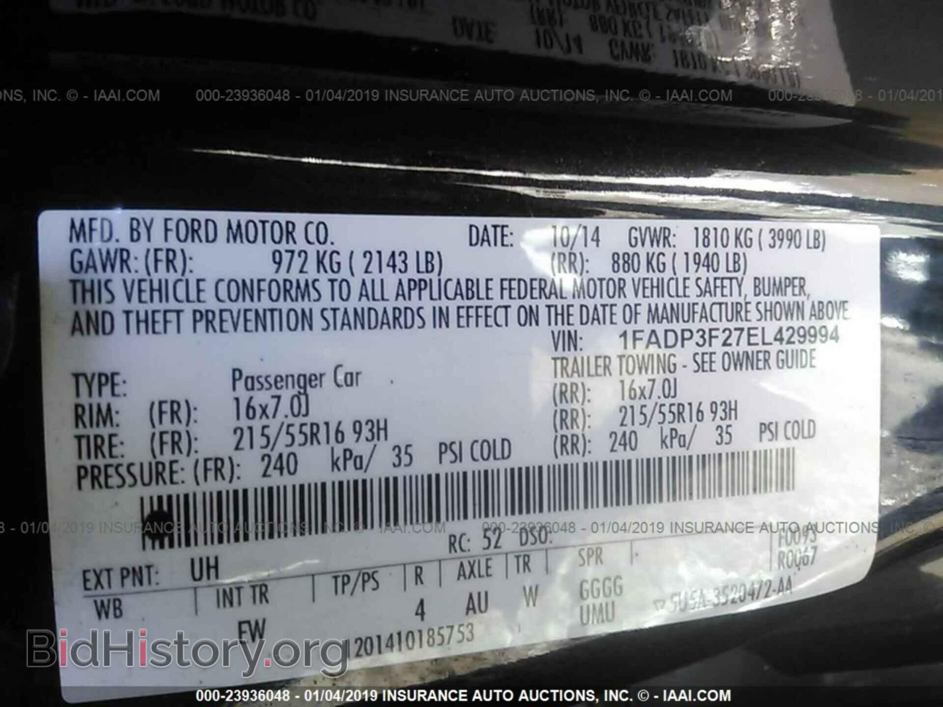 2014 FORD FOCUS - VIN: 1FADP3F27EL429994 - Photo 9