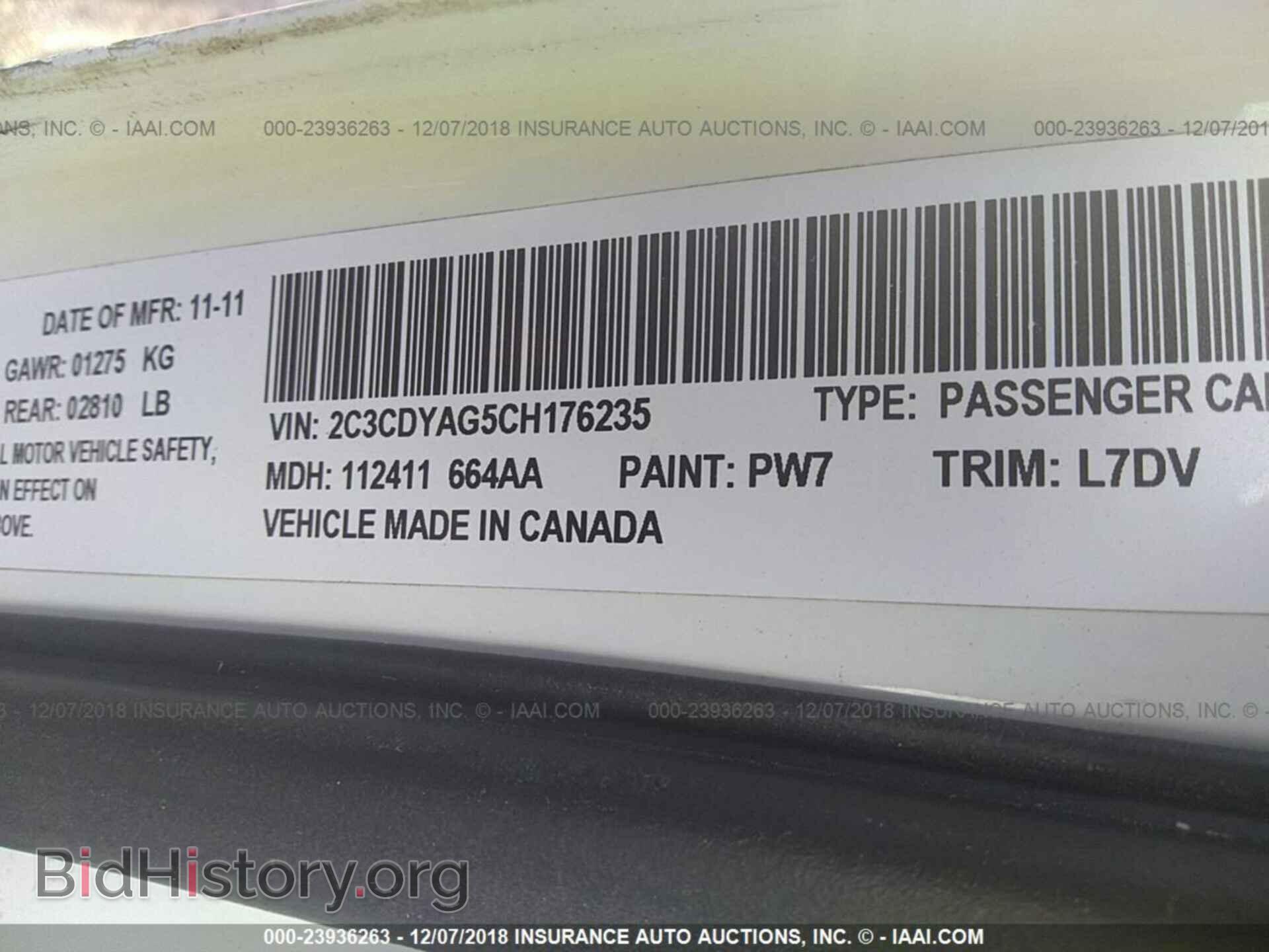 2012 DODGE CHALLENGER - VIN: 2C3CDYAG5CH176235 - Фото 9