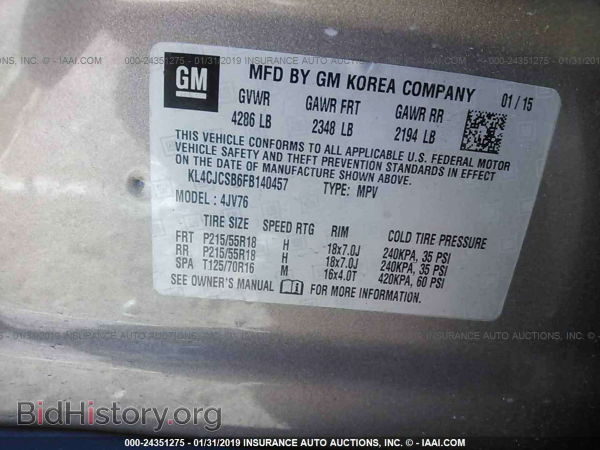 2015 BUICK ENCORE - VIN: KL4CJCSB6FB140457 - Photo 9