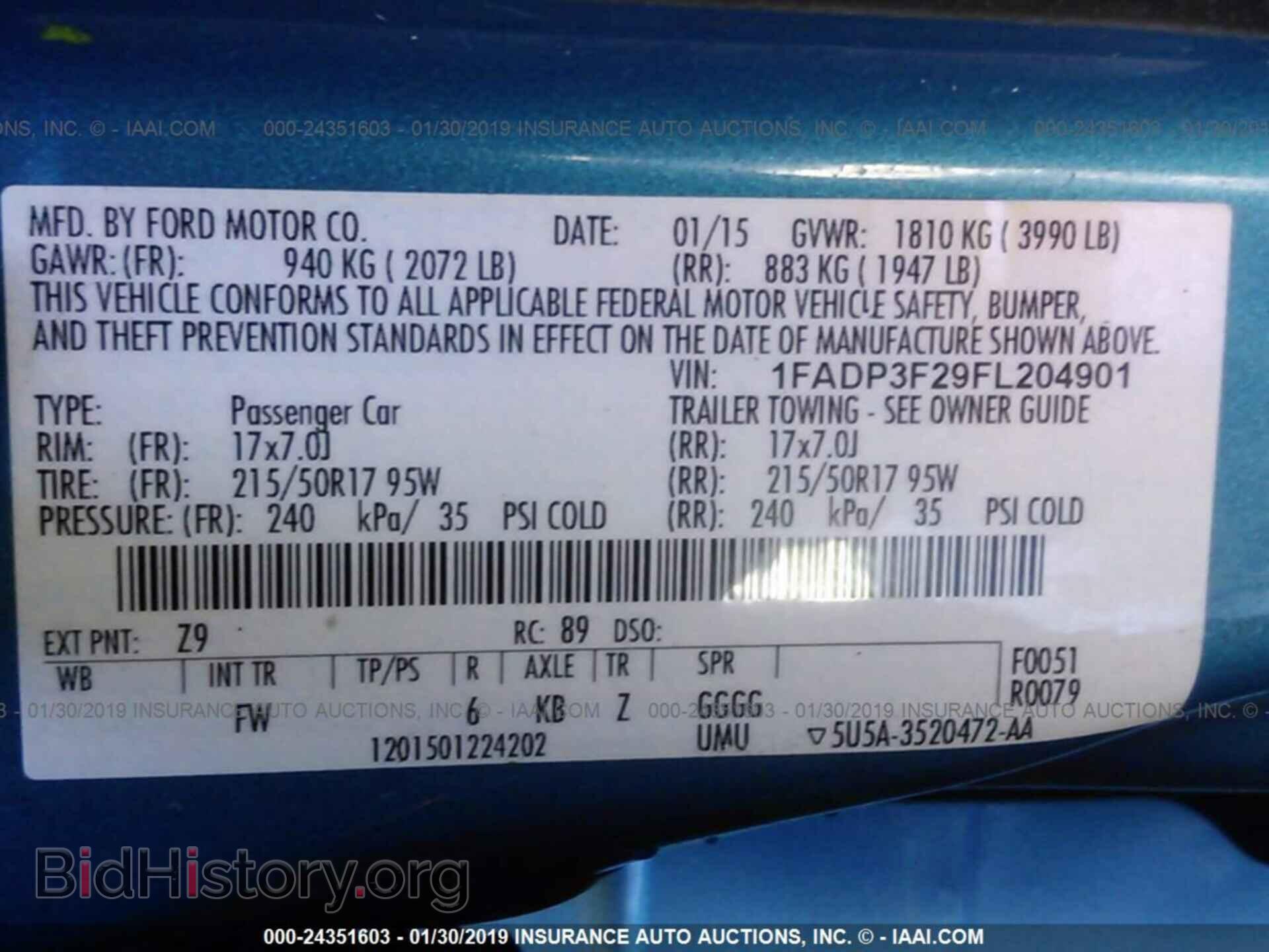 2015 FORD FOCUS - VIN: 1FADP3F29FL204901 - Photo 9