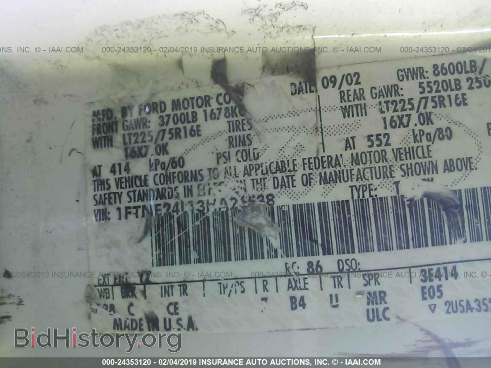 2003 FORD ECONOLINE - VIN: 1FTNE24L13HA26538 - Photo 9