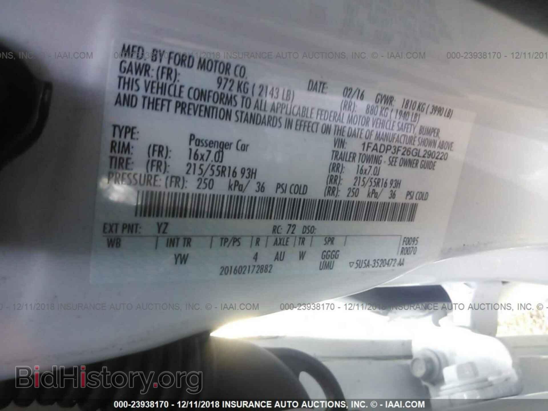 2016 FORD FOCUS - VIN: 1FADP3F26GL290220 - Фото 9