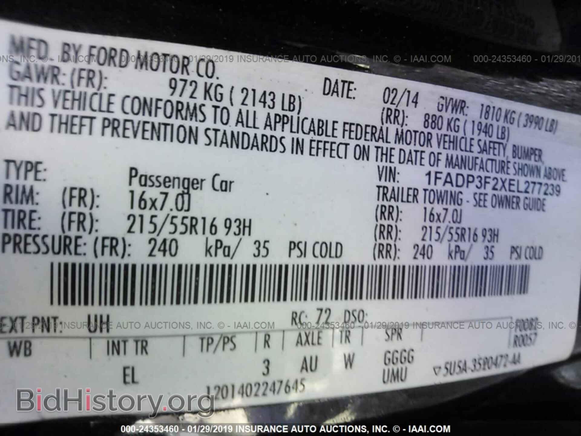 2014 FORD FOCUS - VIN: 1FADP3F2XEL277239 - Фото 9
