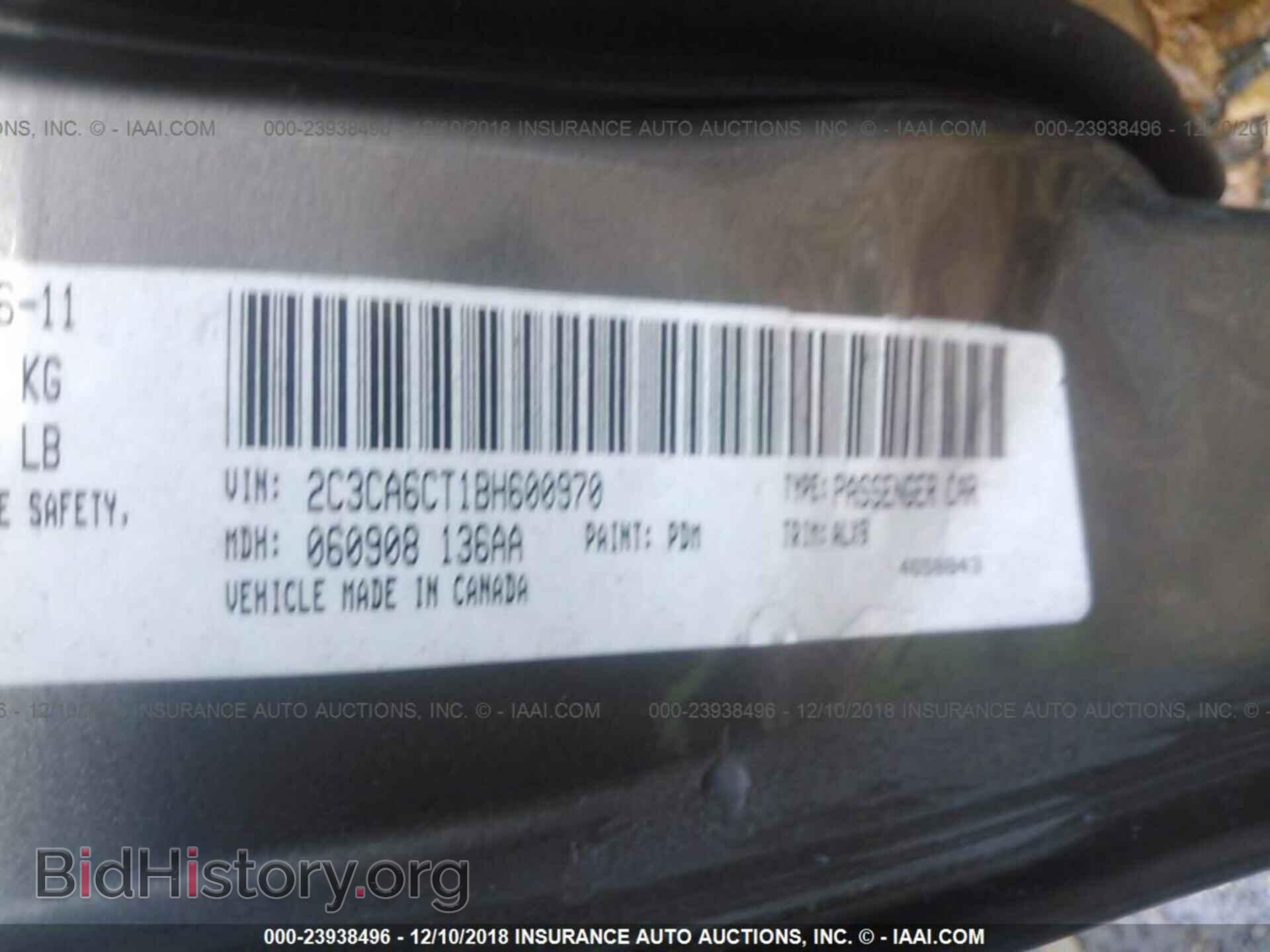2011 CHRYSLER 300C - VIN: 2C3CA6CT1BH600970 - Фото 9