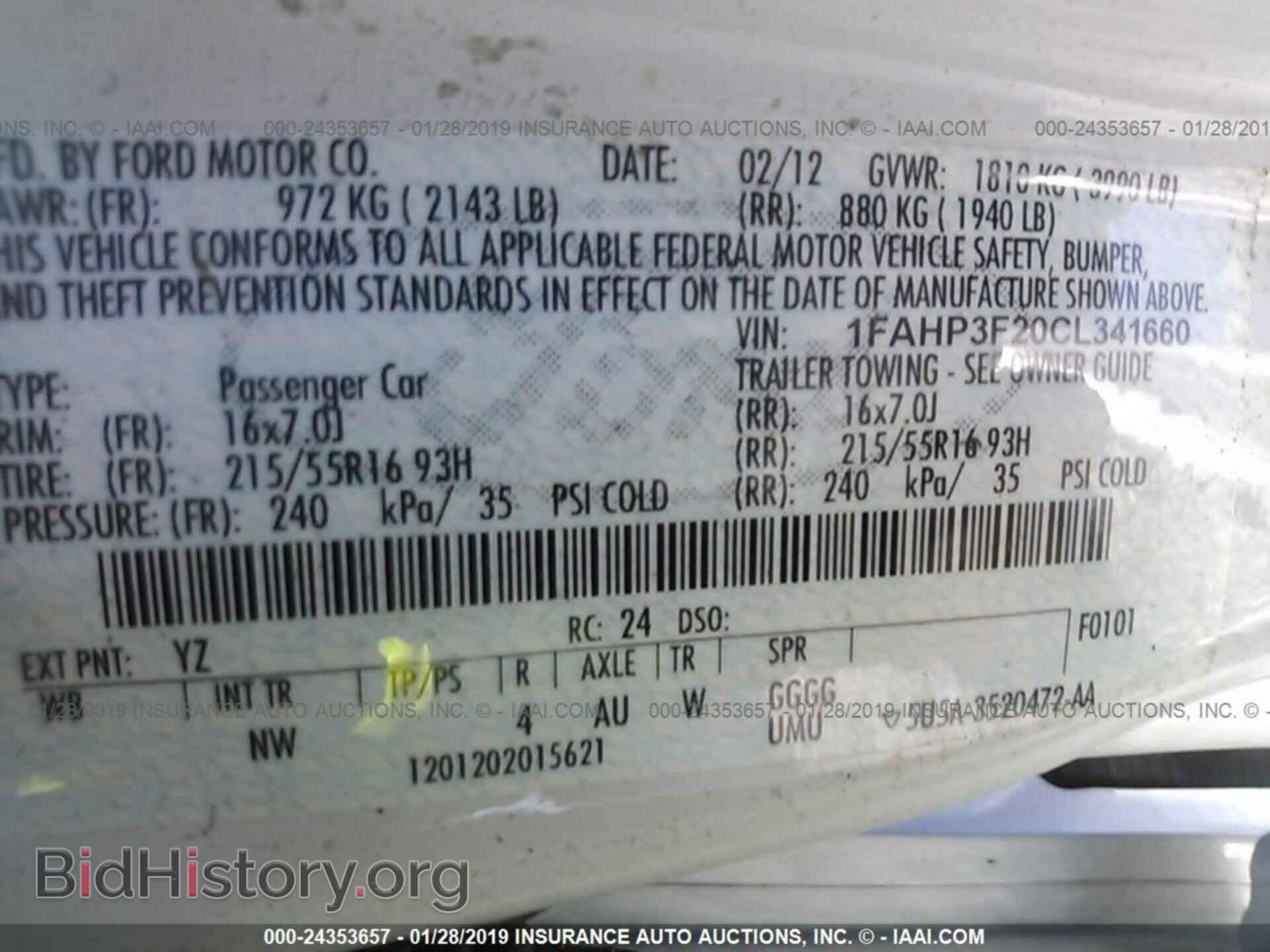 2012 FORD FOCUS - VIN: 1FAHP3F20CL341660 - Фото 9