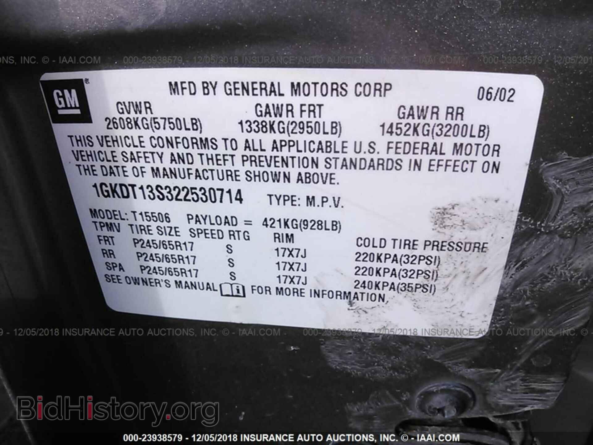 2002 GMC ENVOY - VIN: 1GKDT13S322530714 - Фото 9