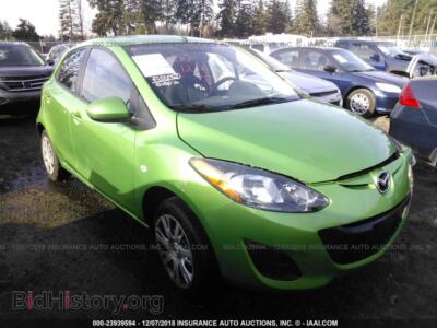 2011 Mazda MAZDA2, green — VIN JM1DE1HZ3B0106019, IAAI