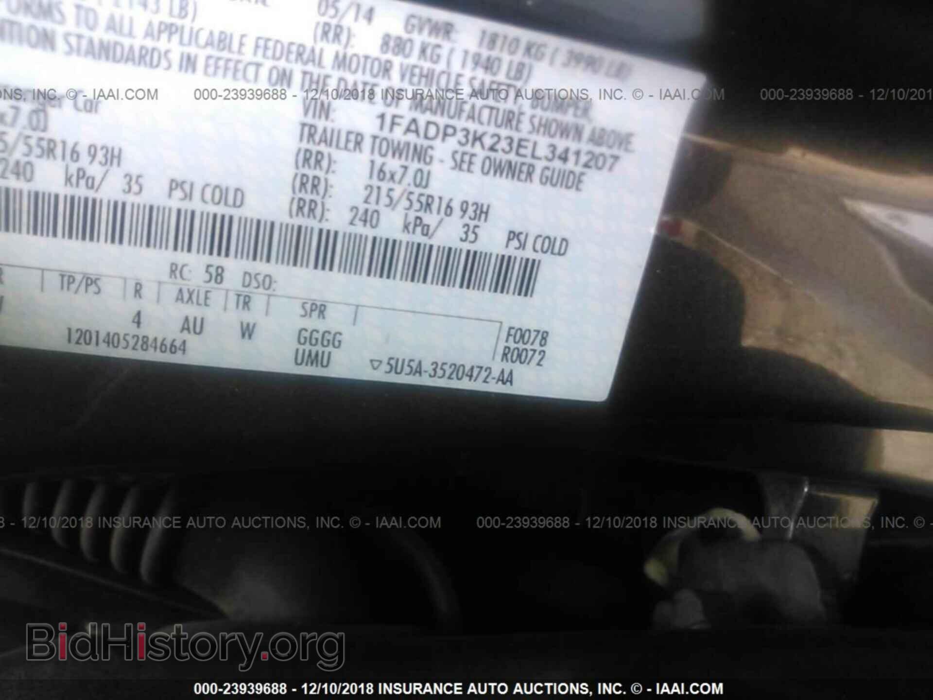 2014 FORD FOCUS - VIN: 1FADP3K23EL341207 - Photo 9