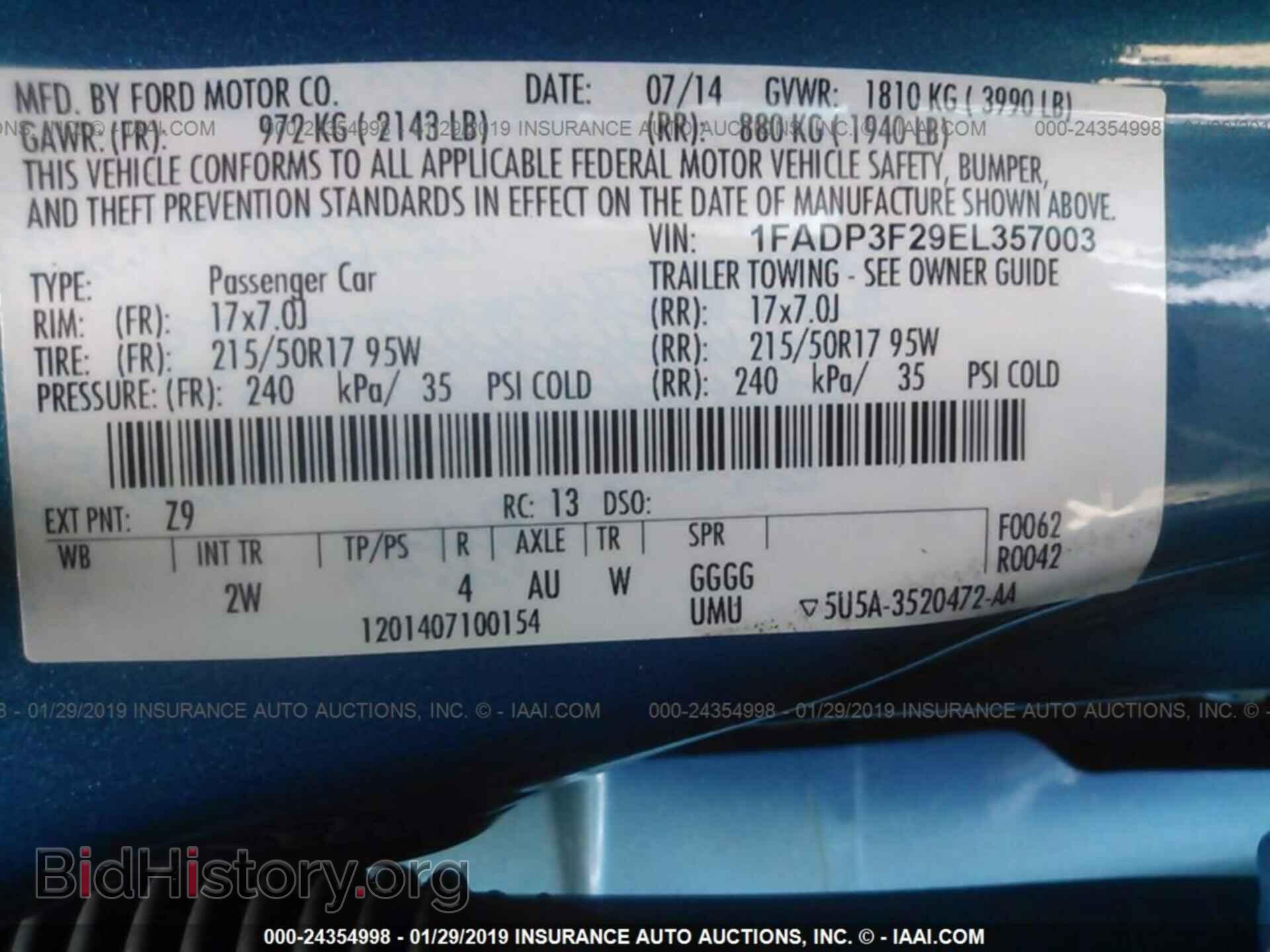 2014 FORD FOCUS - VIN: 1FADP3F29EL357003 - Photo 9