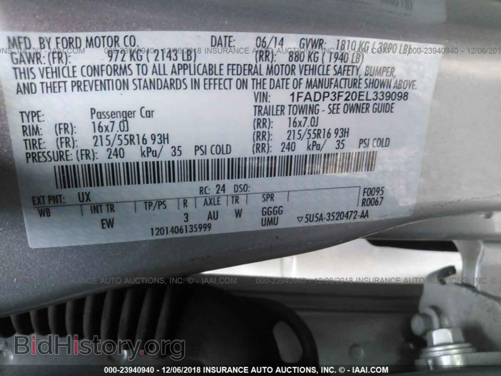 2014 FORD FOCUS - VIN: 1FADP3F20EL339098 - Photo 9