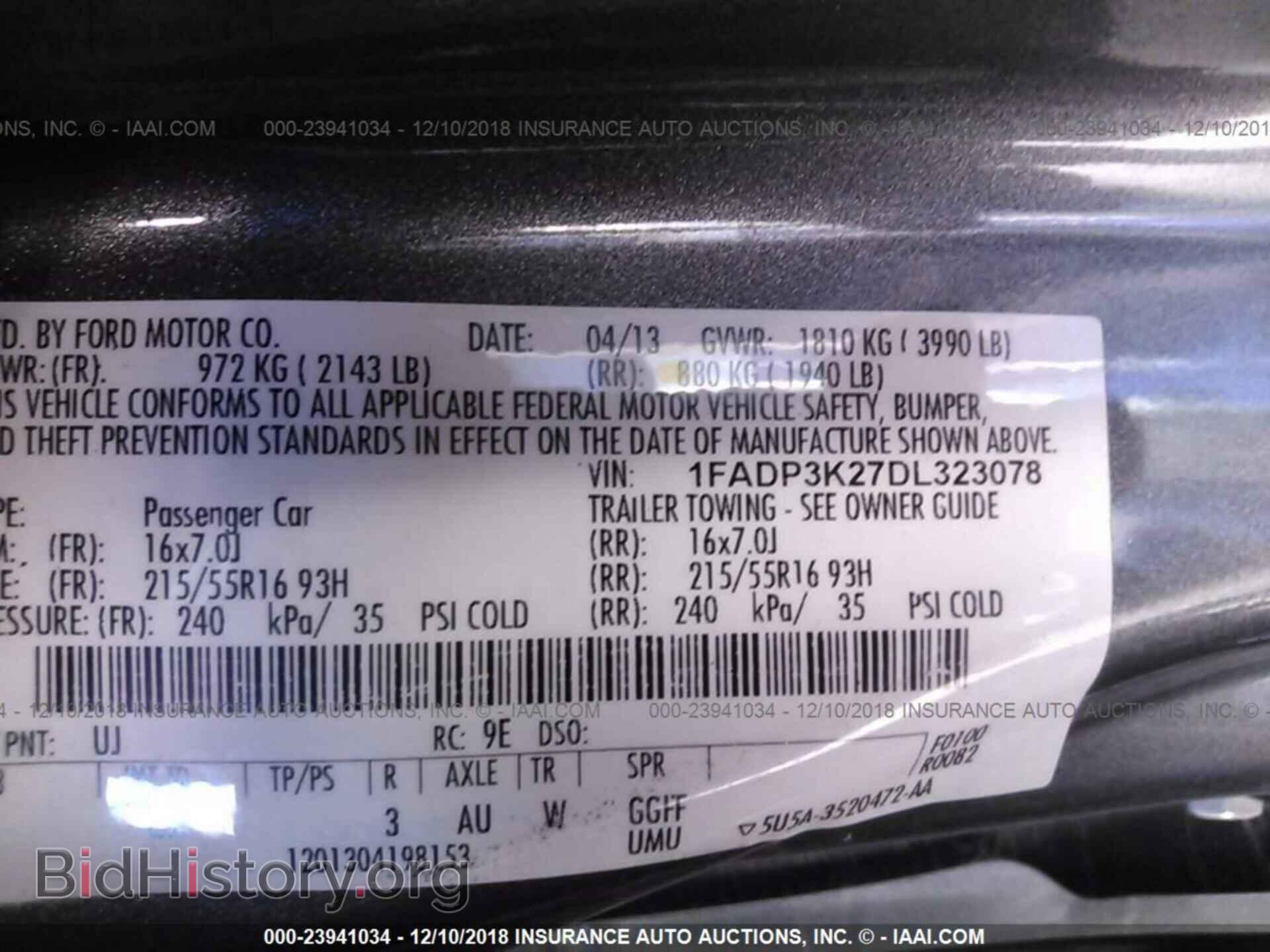 2013 FORD FOCUS - VIN: 1FADP3K27DL323078 - Фото 9