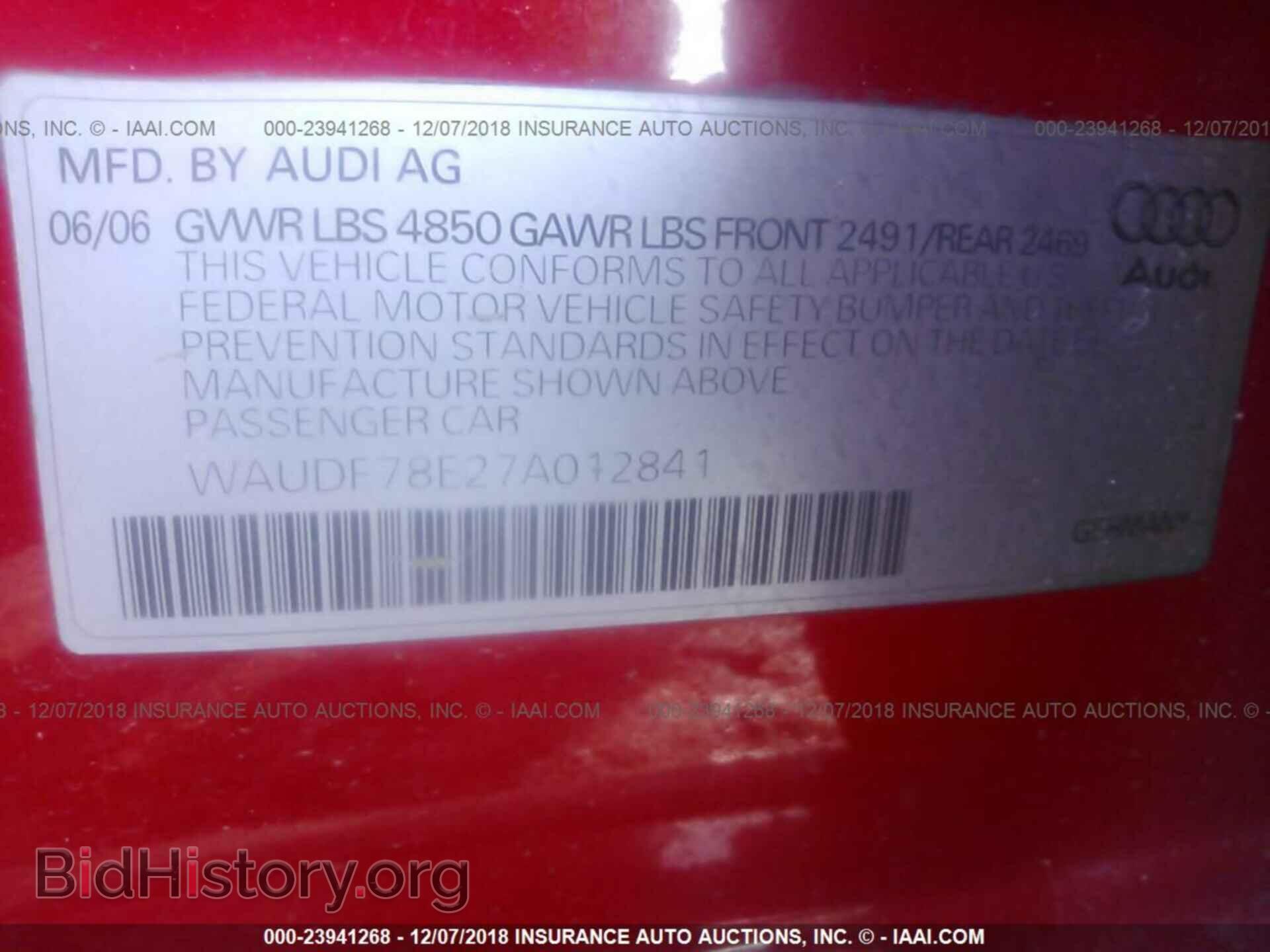 2007 AUDI A4 - VIN: WAUDF78E27A012841 - Photo 9