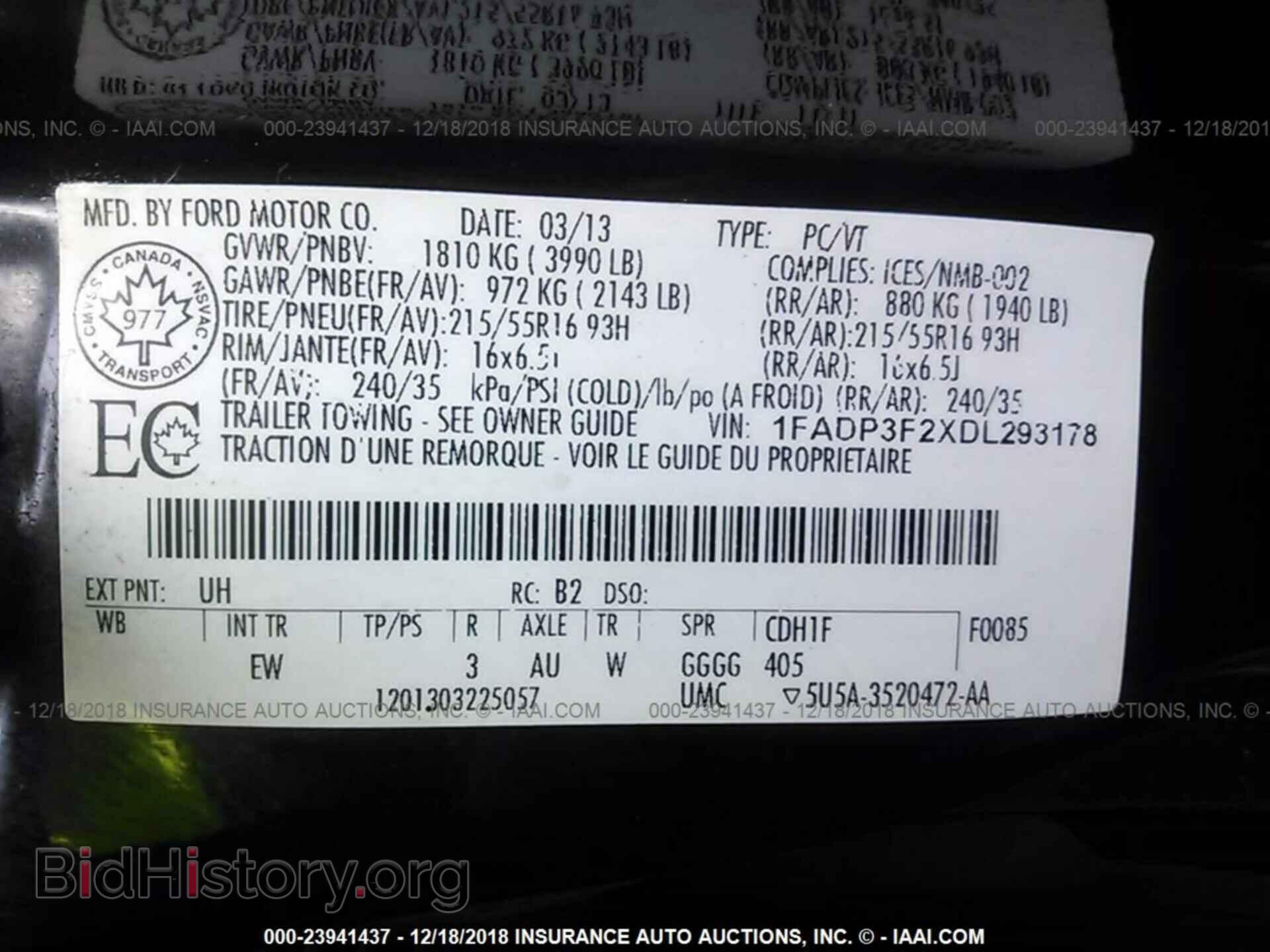 2013 FORD FOCUS - VIN: 1FADP3F2XDL293178 - Фото 9
