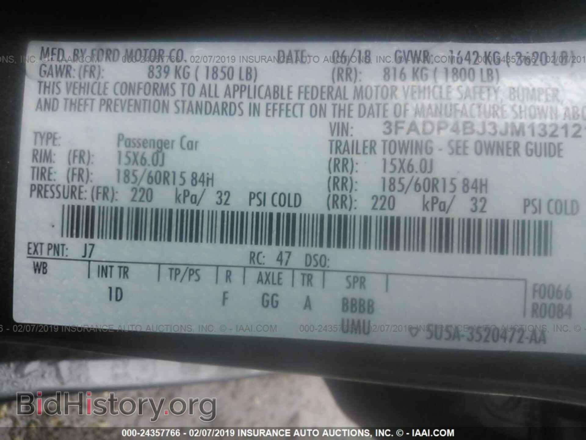2018 FORD FIESTA - VIN: 3FADP4BJ3JM132121 - Фото 9