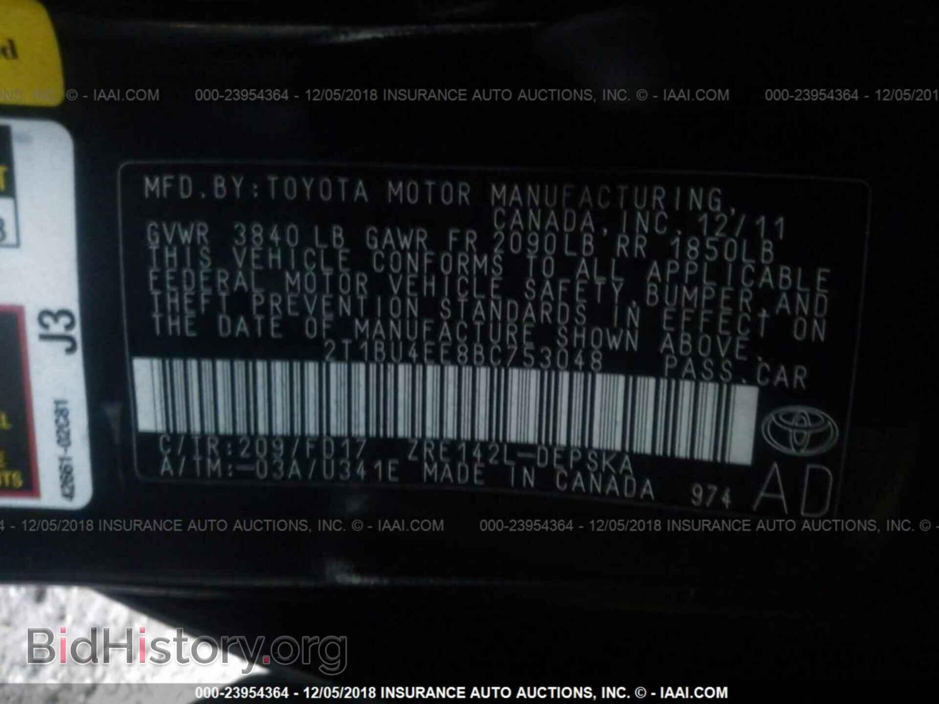 2011 TOYOTA COROLLA - VIN: 2T1BU4EE8BC753048 - Фото 9