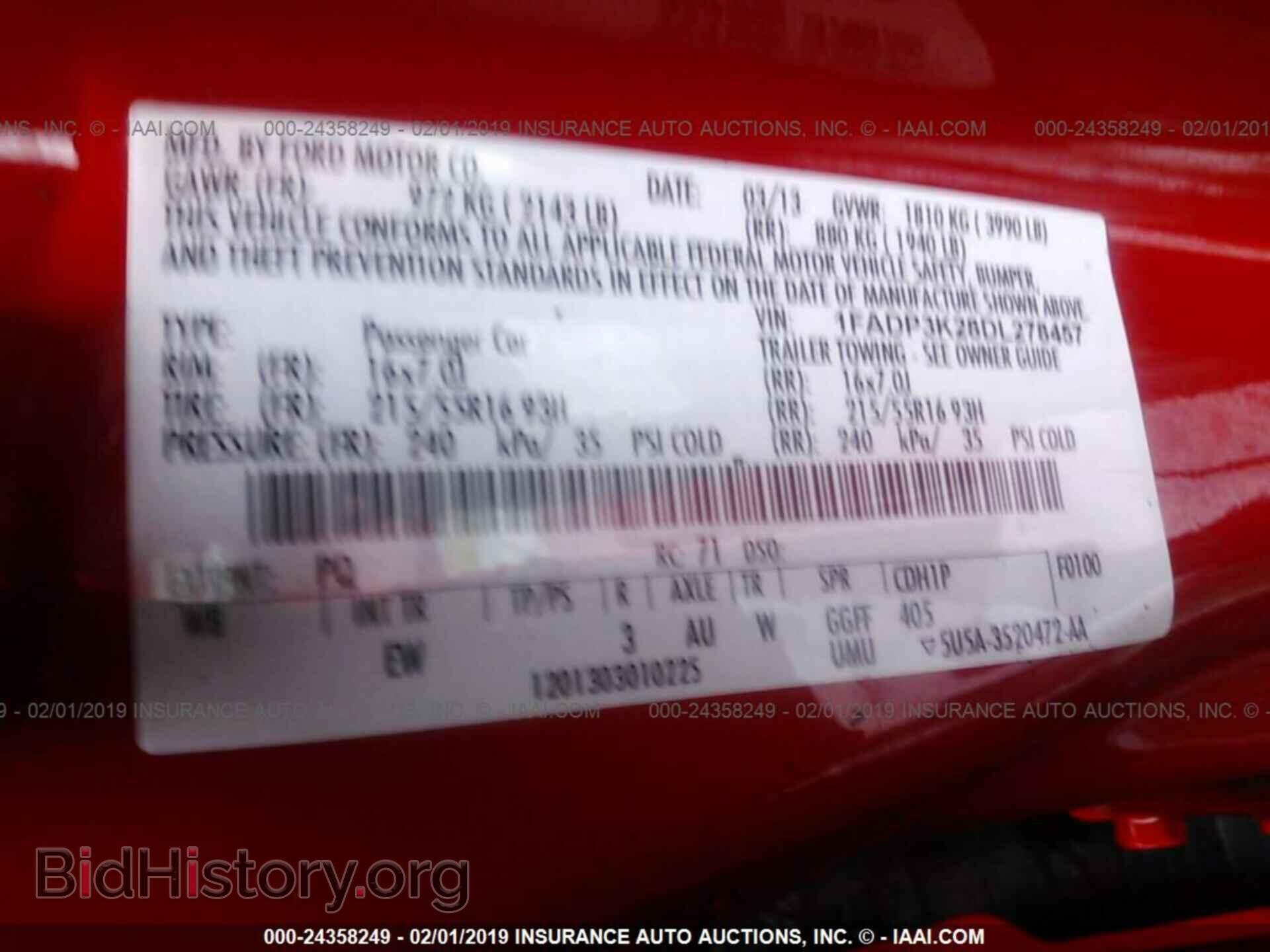 2013 FORD FOCUS - VIN: 1FADP3K28DL278457 - Фото 9
