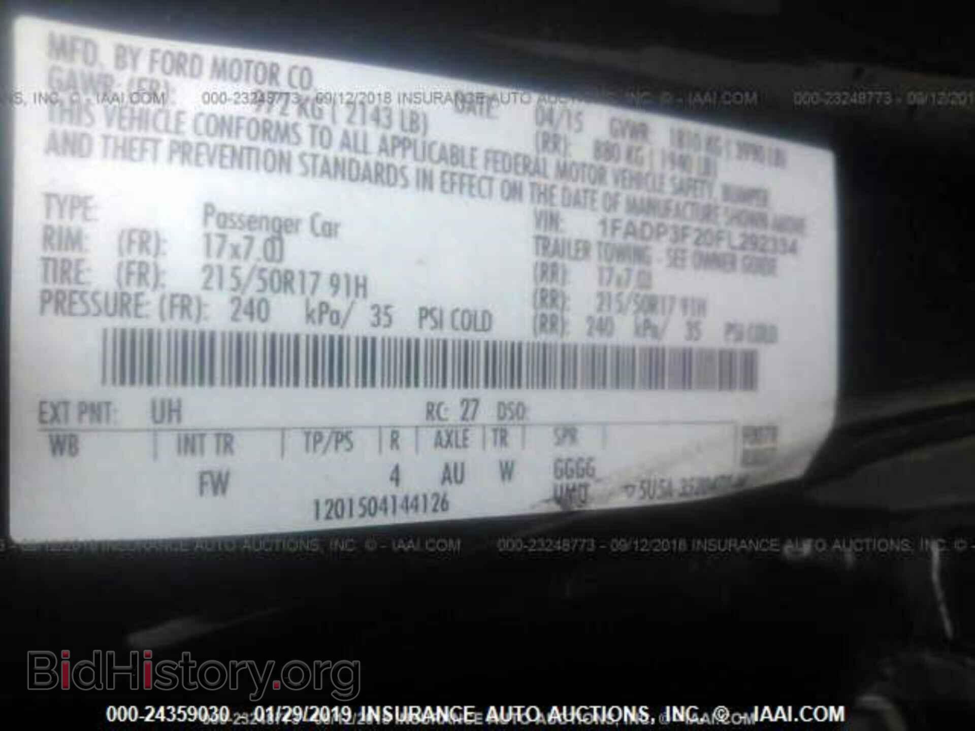 2015 FORD FOCUS - VIN: 1FADP3F20FL292334 - Photo 9