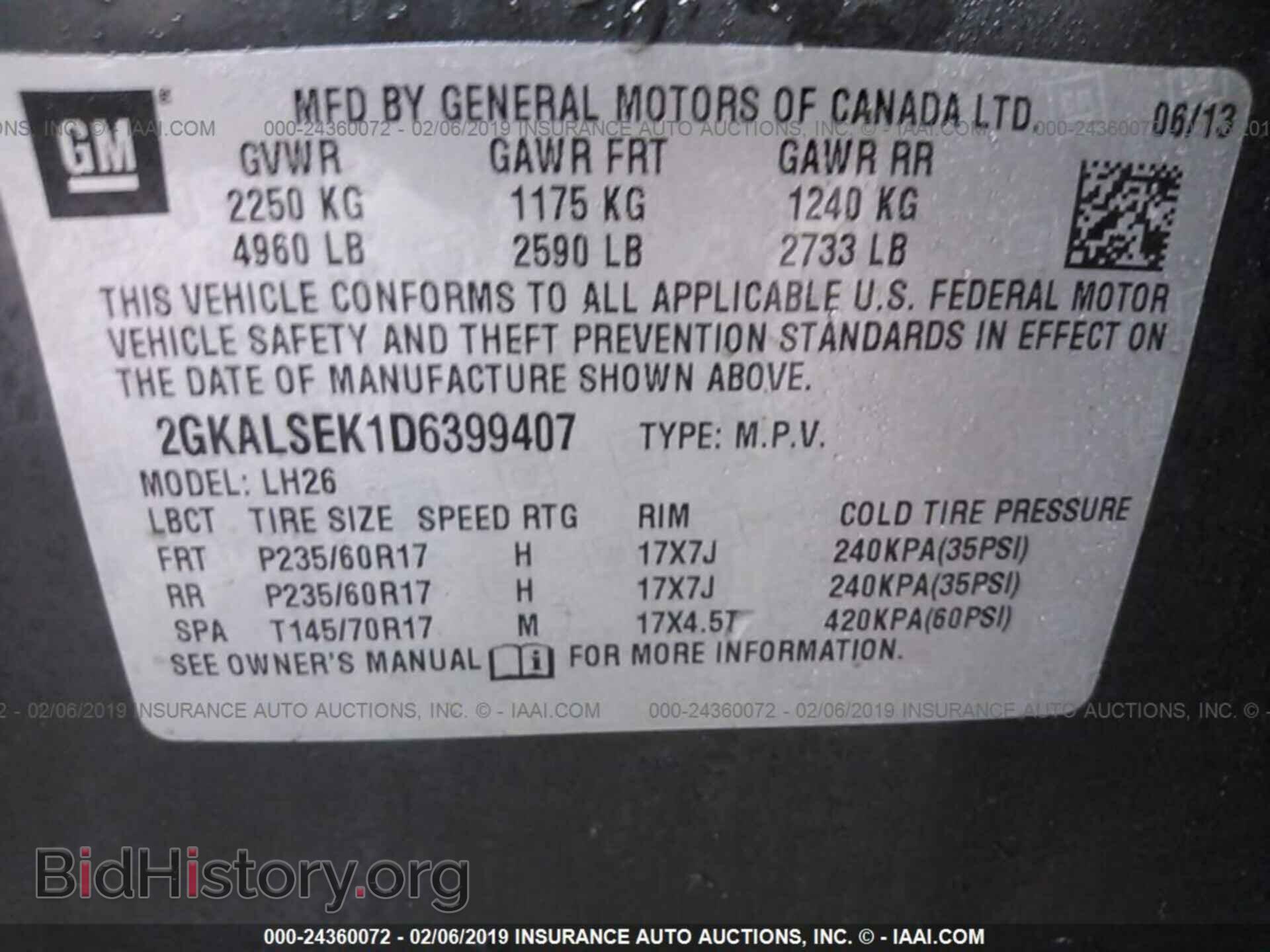 2013 GMC TERRAIN - VIN: 2GKALSEK1D6399407 - Photo 9