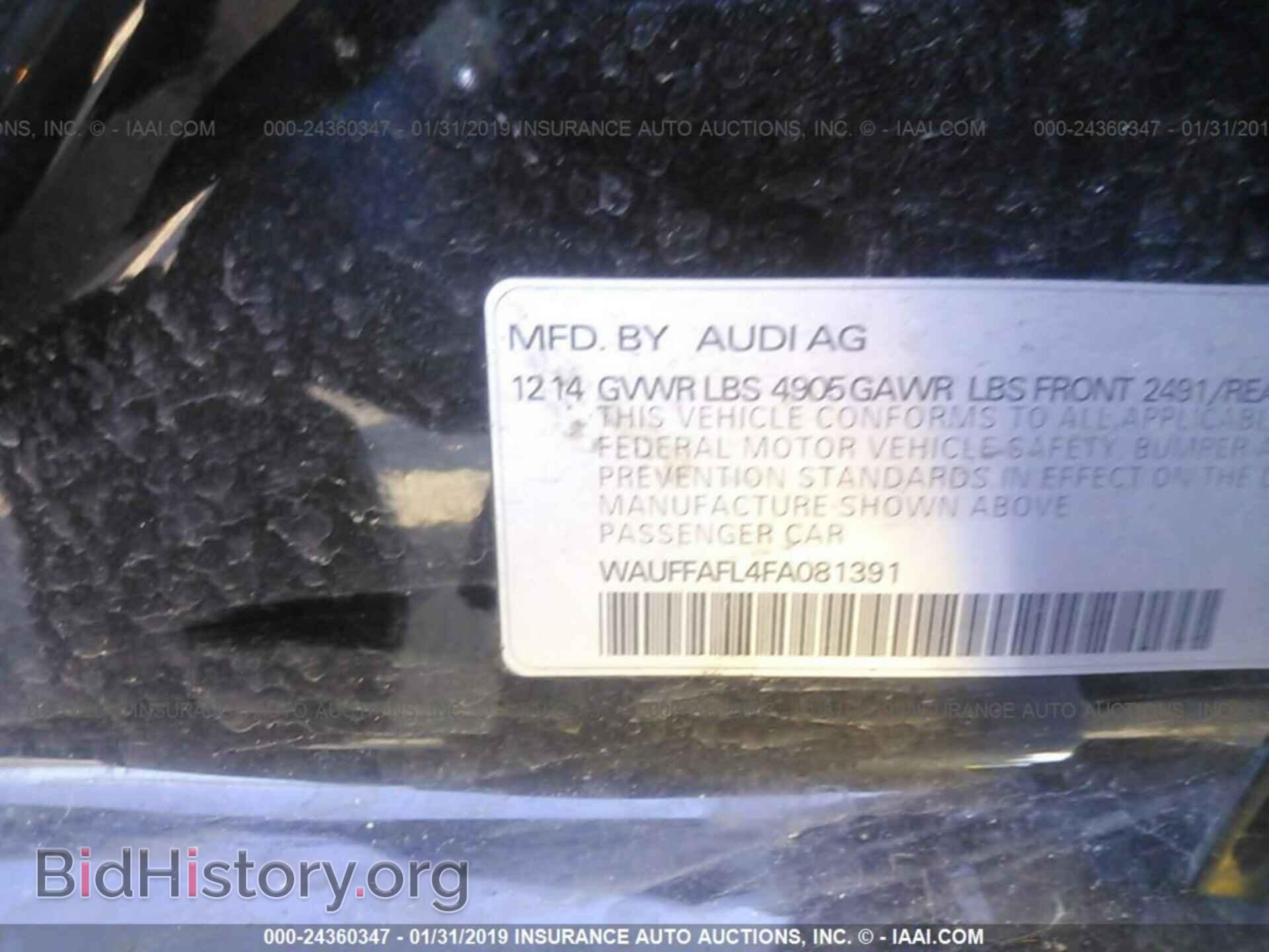 2015 AUDI A4 - VIN: WAUFFAFL4FA081391 - Photo 9