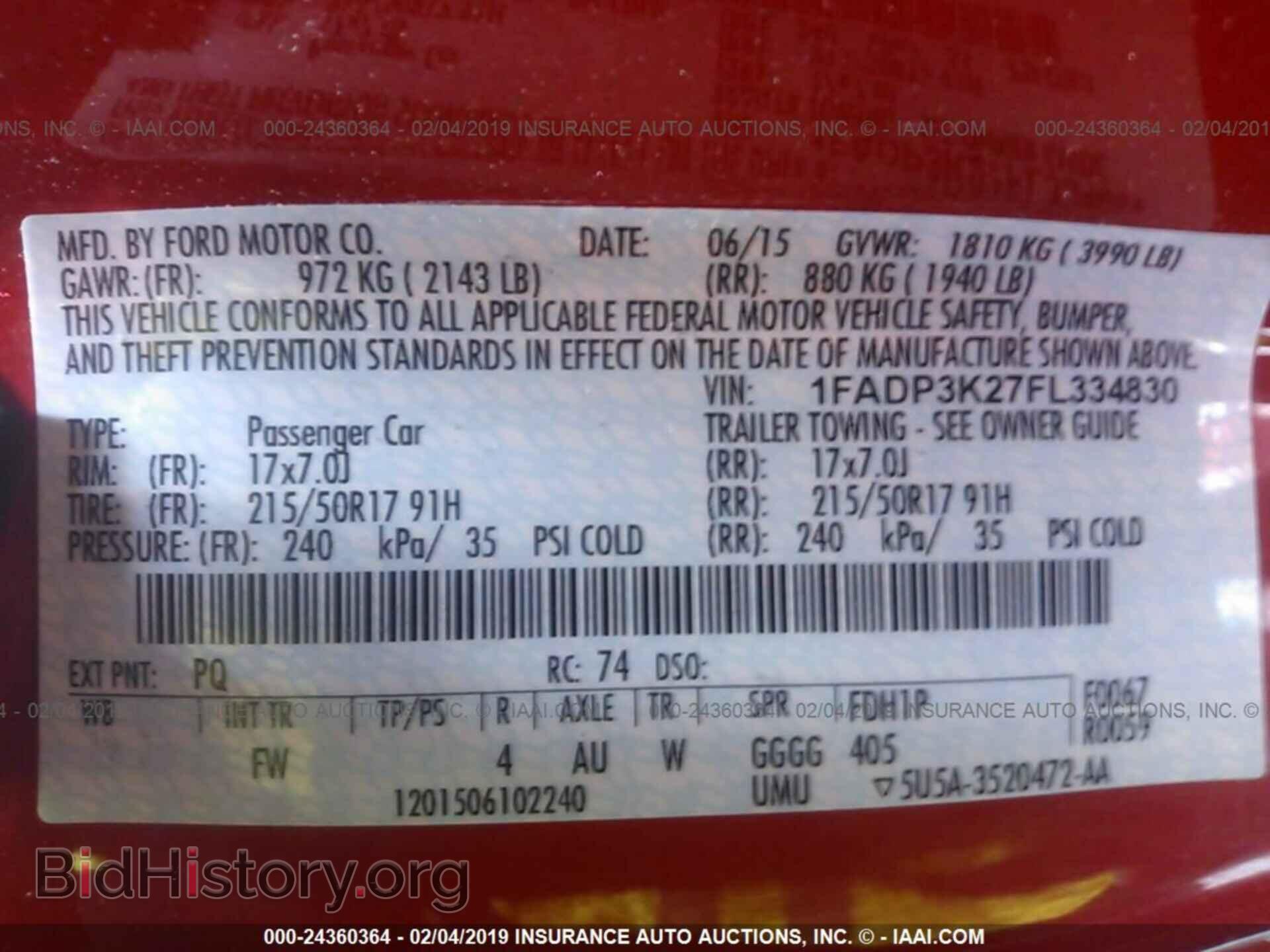 2015 FORD FOCUS - VIN: 1FADP3K27FL334830 - Photo 9