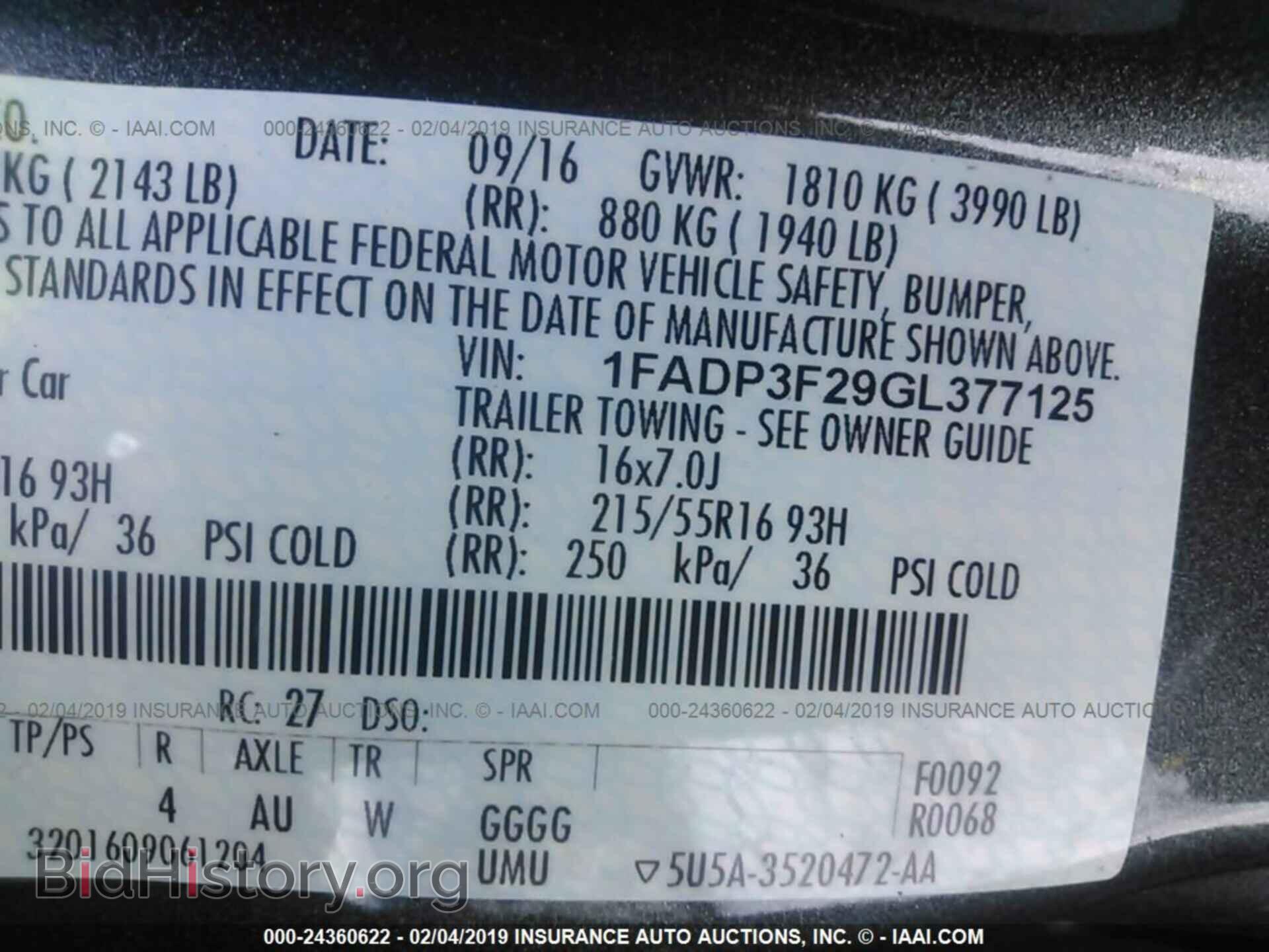 2016 FORD FOCUS - VIN: 1FADP3F29GL377125 - Photo 9