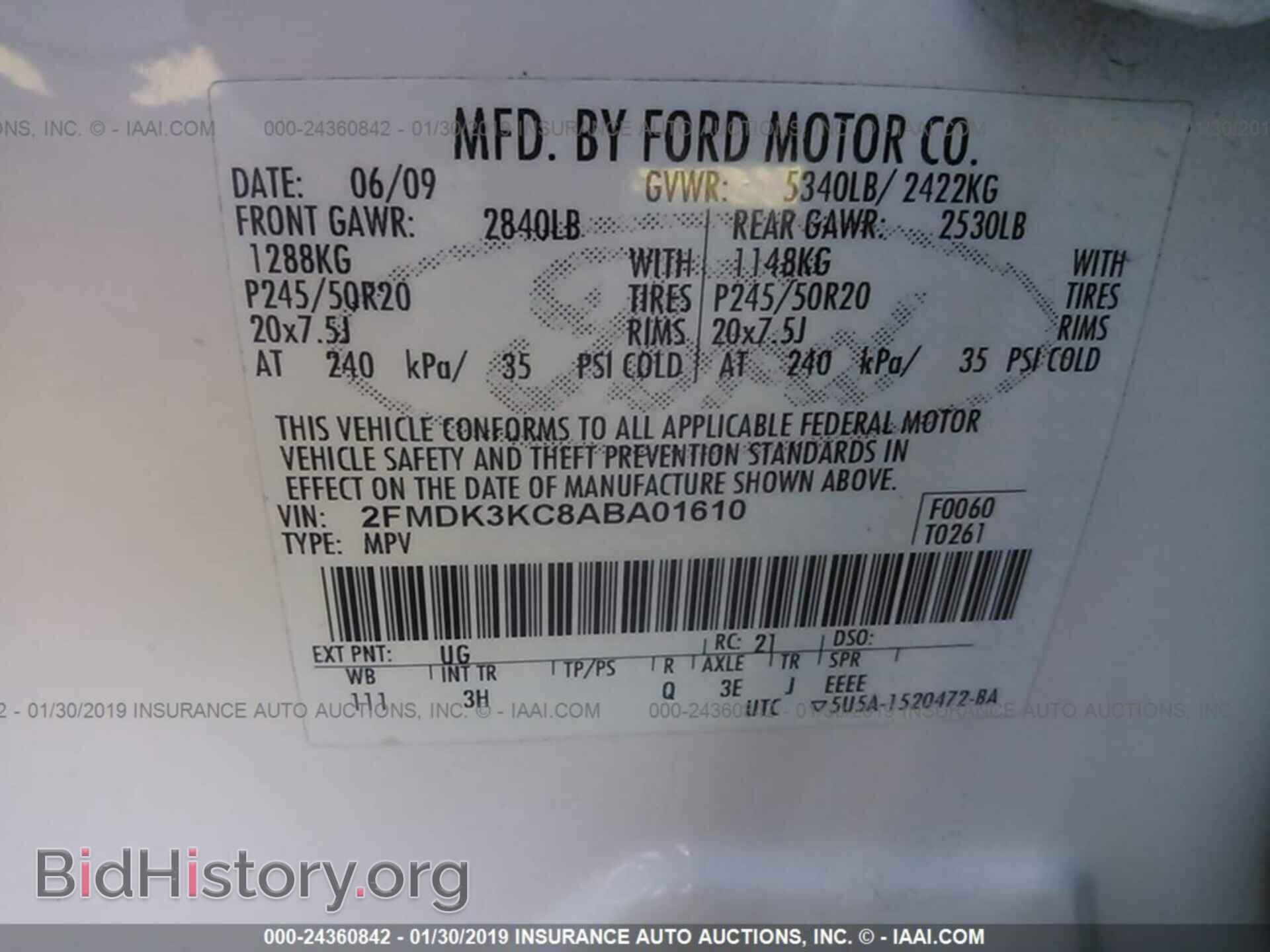 2010 FORD EDGE - VIN: 2FMDK3KC8ABA01610 - Photo 9