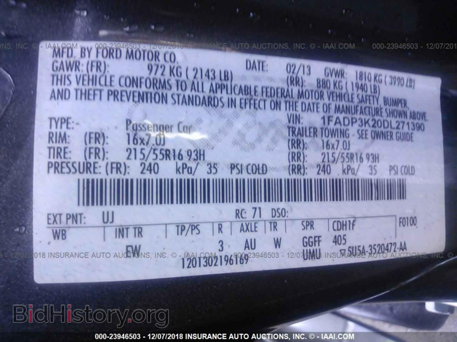2013 FORD FOCUS - VIN: 1FADP3K20DL271390 - Фото 9